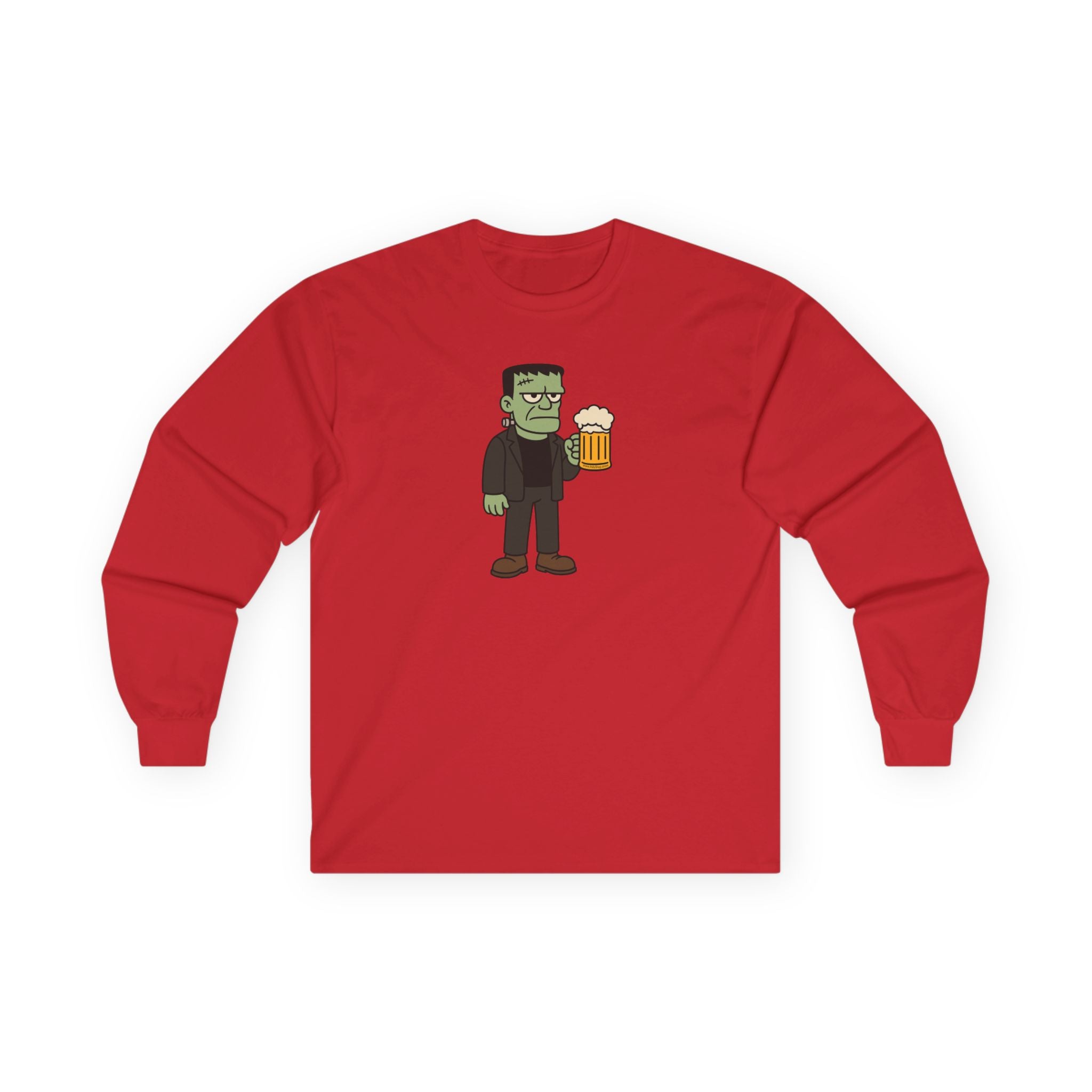 Monster with Beer Unisex Long Sleeve Tee