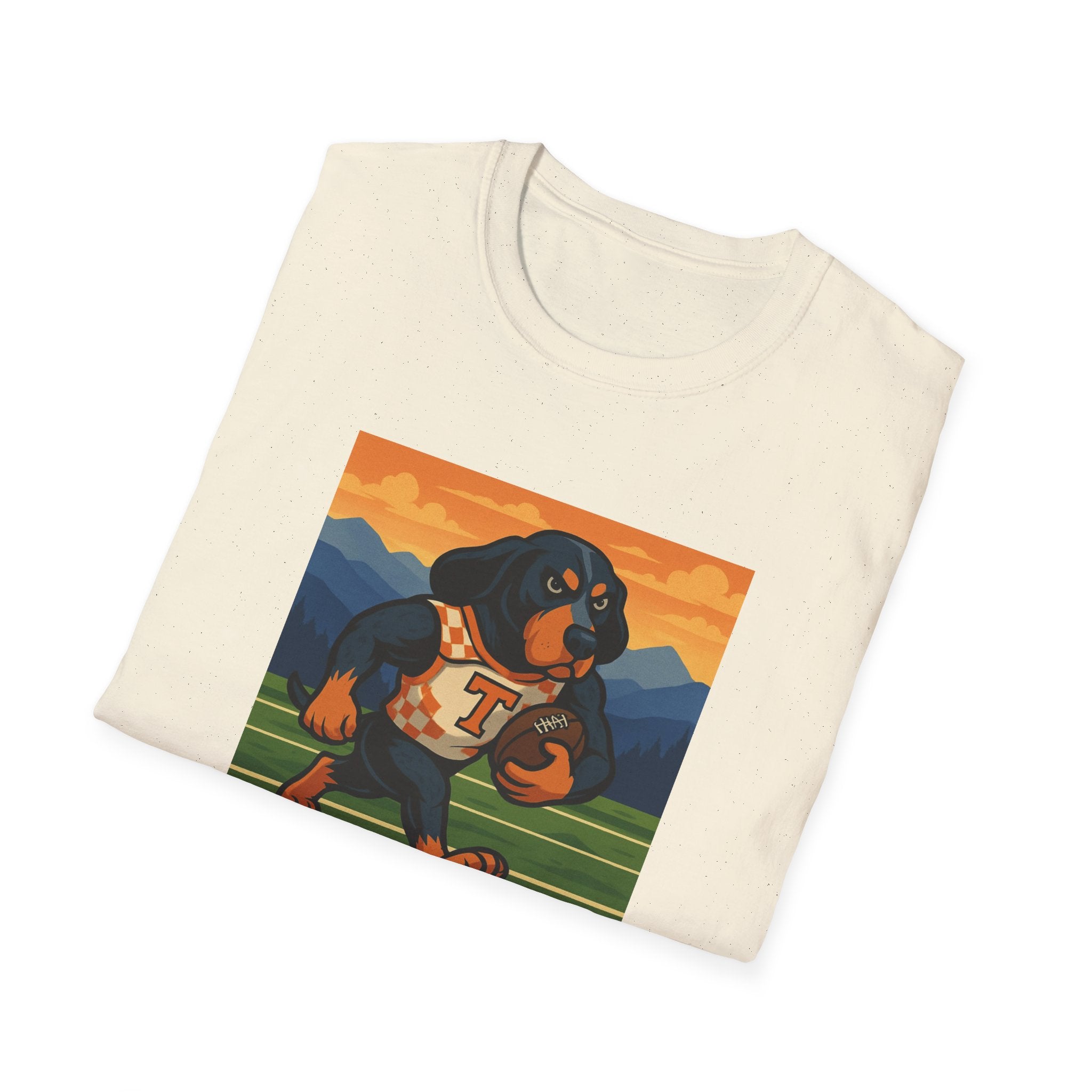 Smokey Running the Football Graphic T-Shirt | Tennessee Volunteers Hound