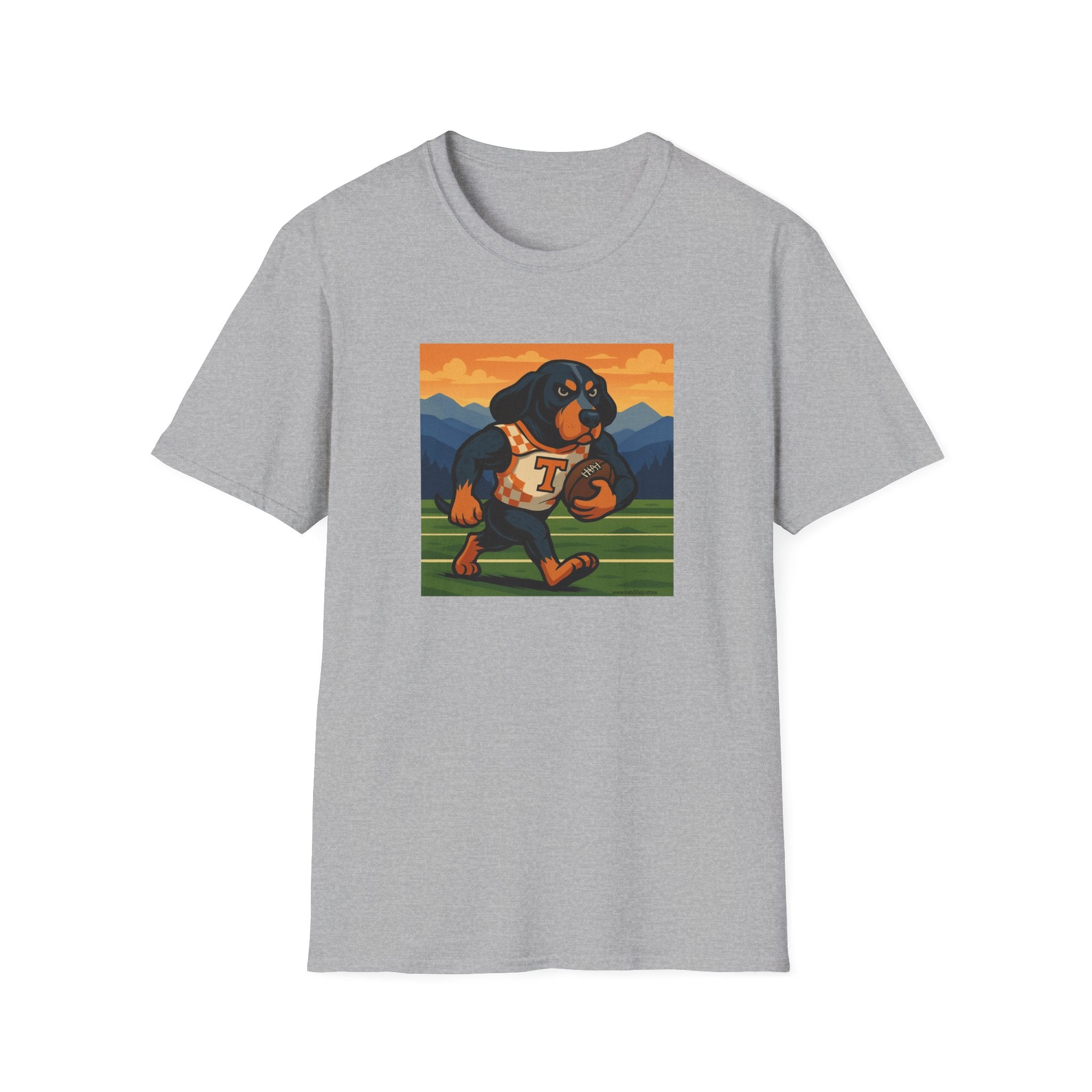 Smokey Running the Football Graphic T-Shirt | Tennessee Volunteers Hound