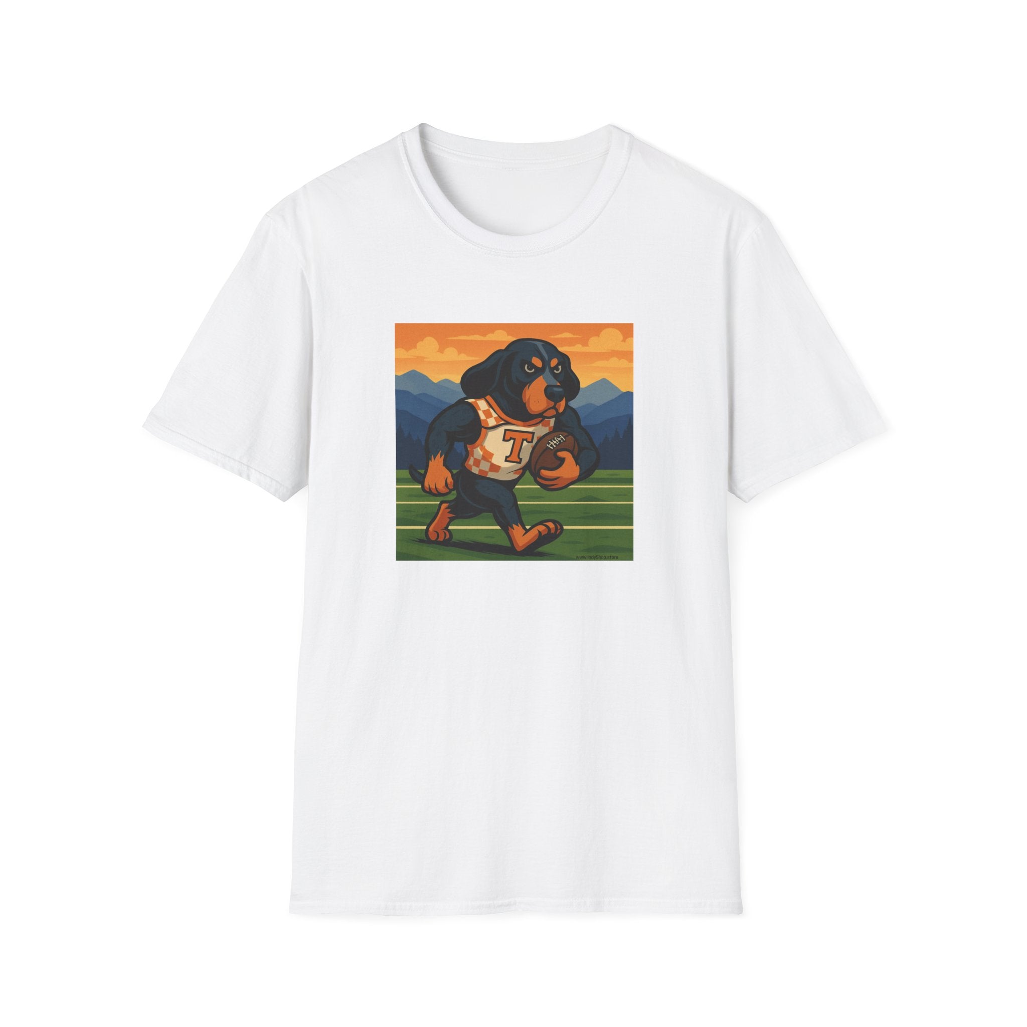 Smokey Running the Football Graphic T-Shirt | Tennessee Volunteers Hound