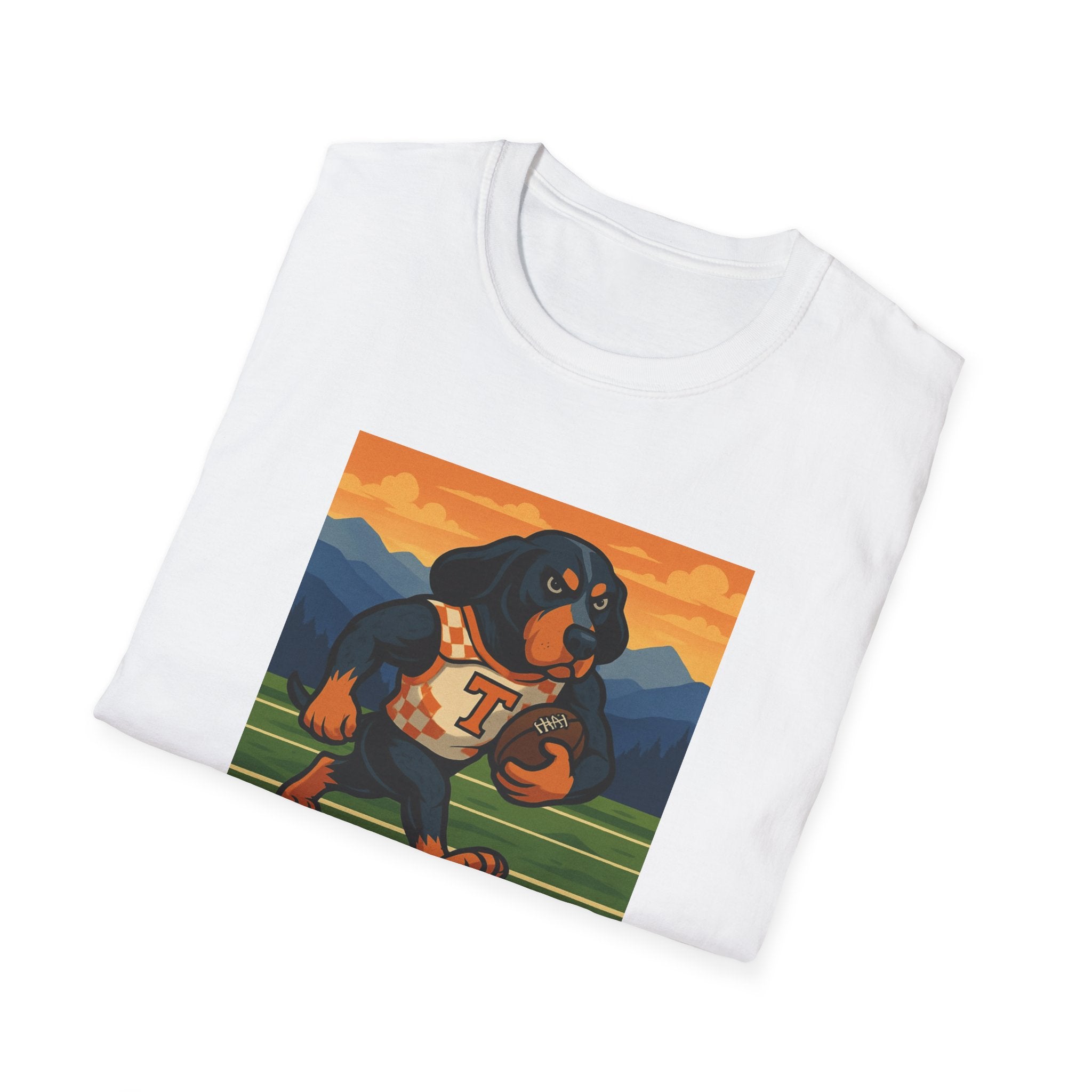 Smokey Running the Football Graphic T-Shirt | Tennessee Volunteers Hound
