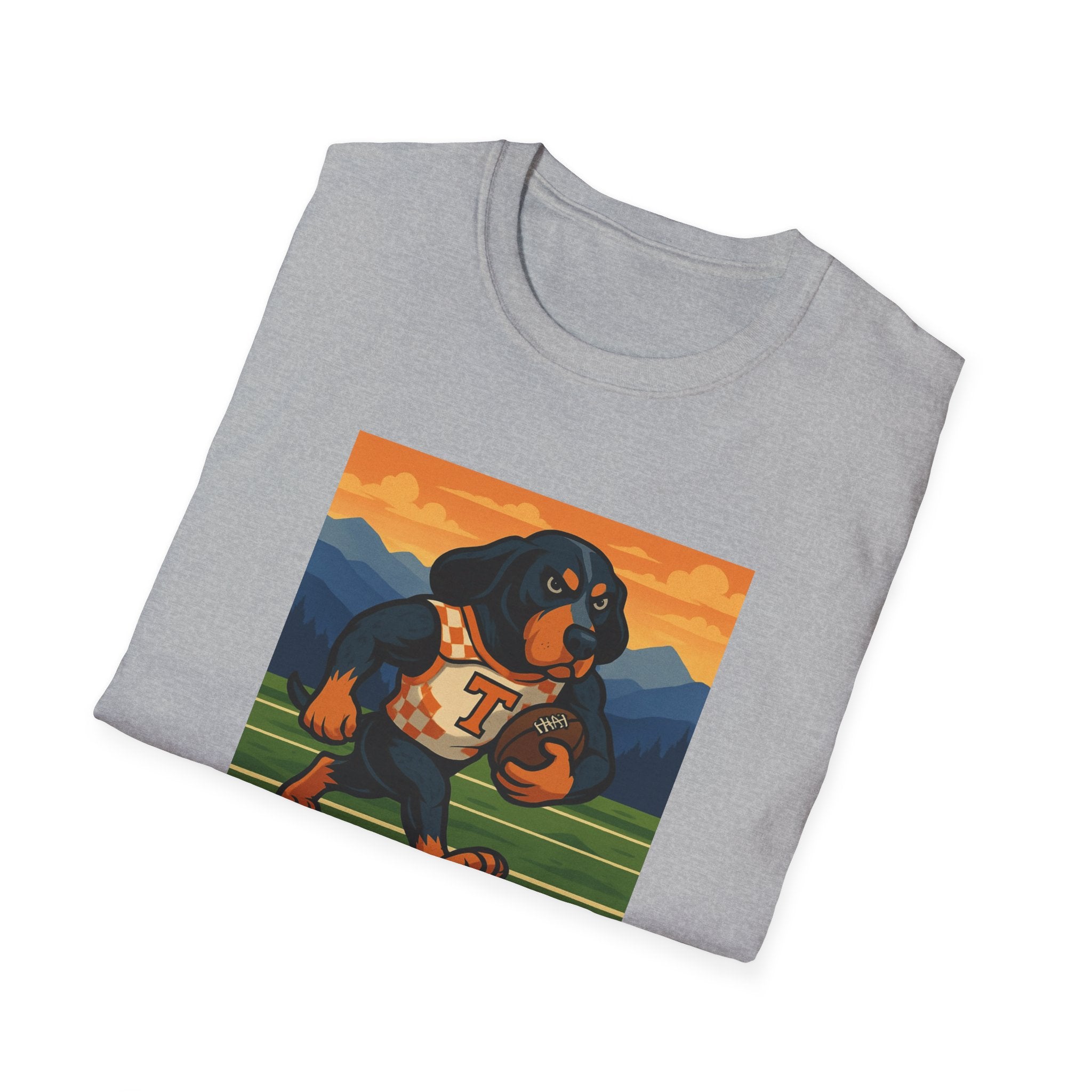 Smokey Running the Football Graphic T-Shirt | Tennessee Volunteers Hound