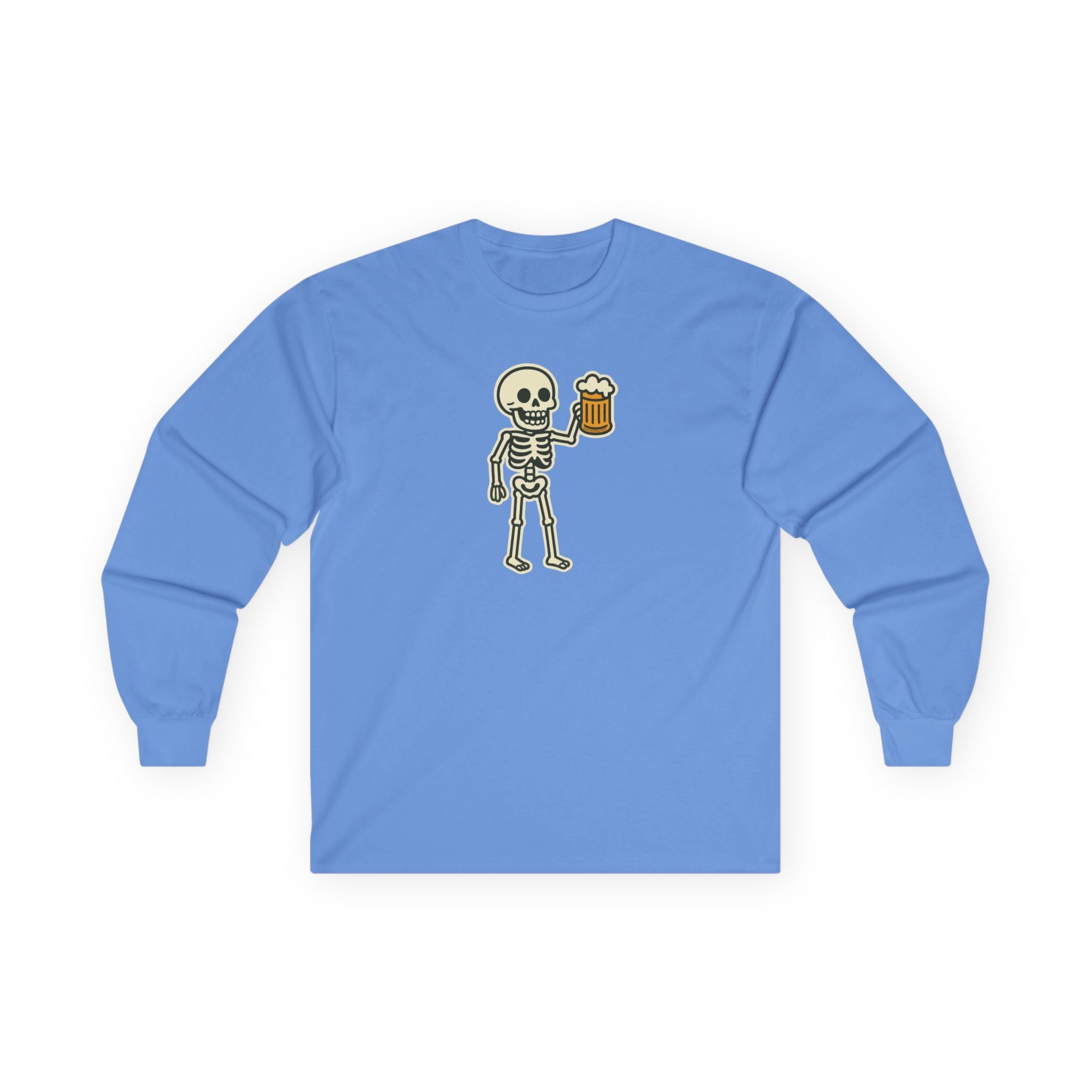 Skeleton with Beer Unisex Long Sleeve Tee