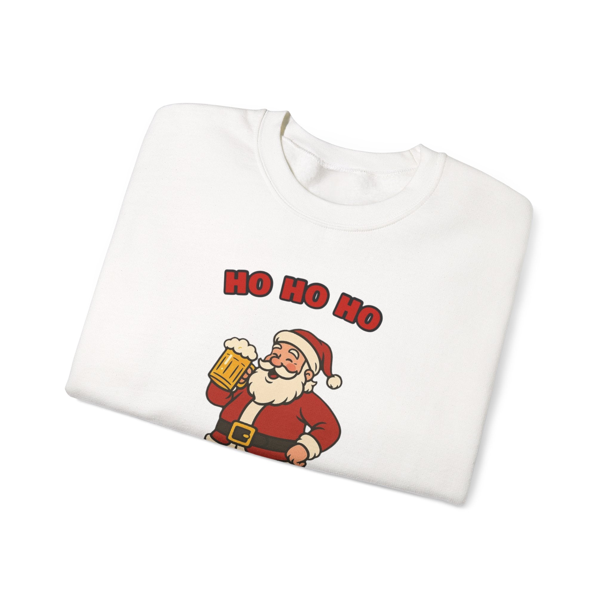 Ho Ho Ho Hoosiers Christmas Crewneck | Santa With Beer Sweatshirt