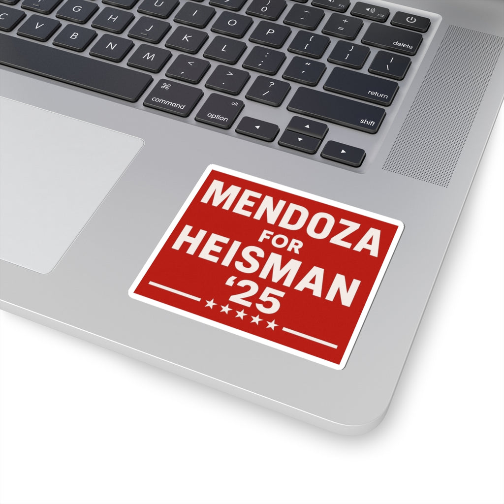 Mendoza for Heisman '25 Sticker | White Letters Red Background