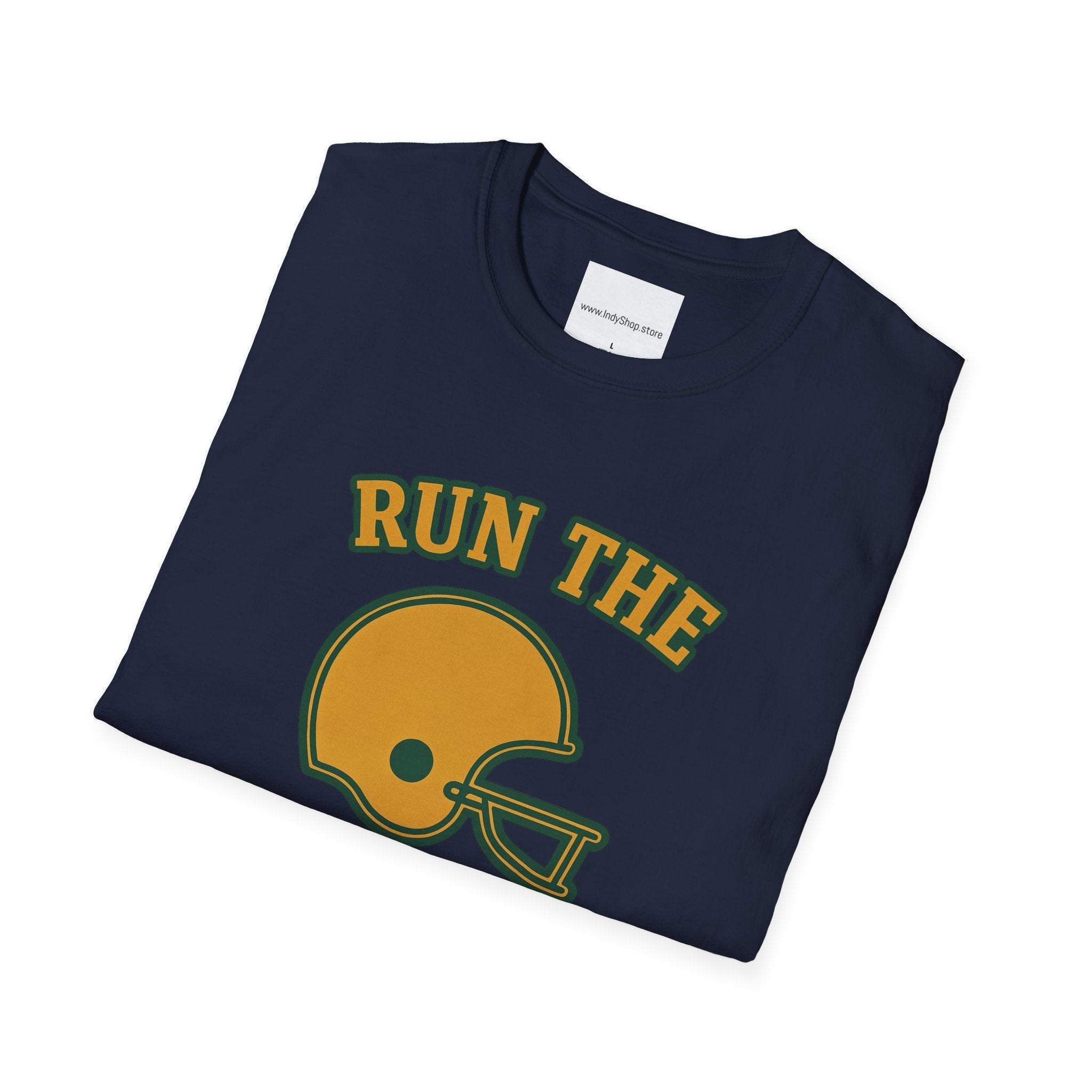 Run the Damn Ball Green and Gold Unisex Graphic T-Shirt