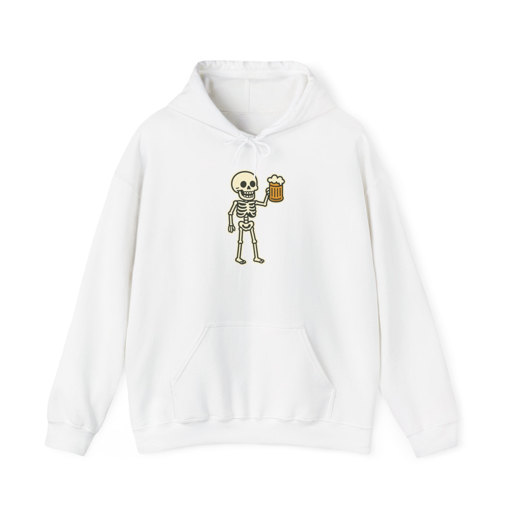 Skeleton Drinking Beer Hoodie – Unisex Heavy Blend Sweatshirt