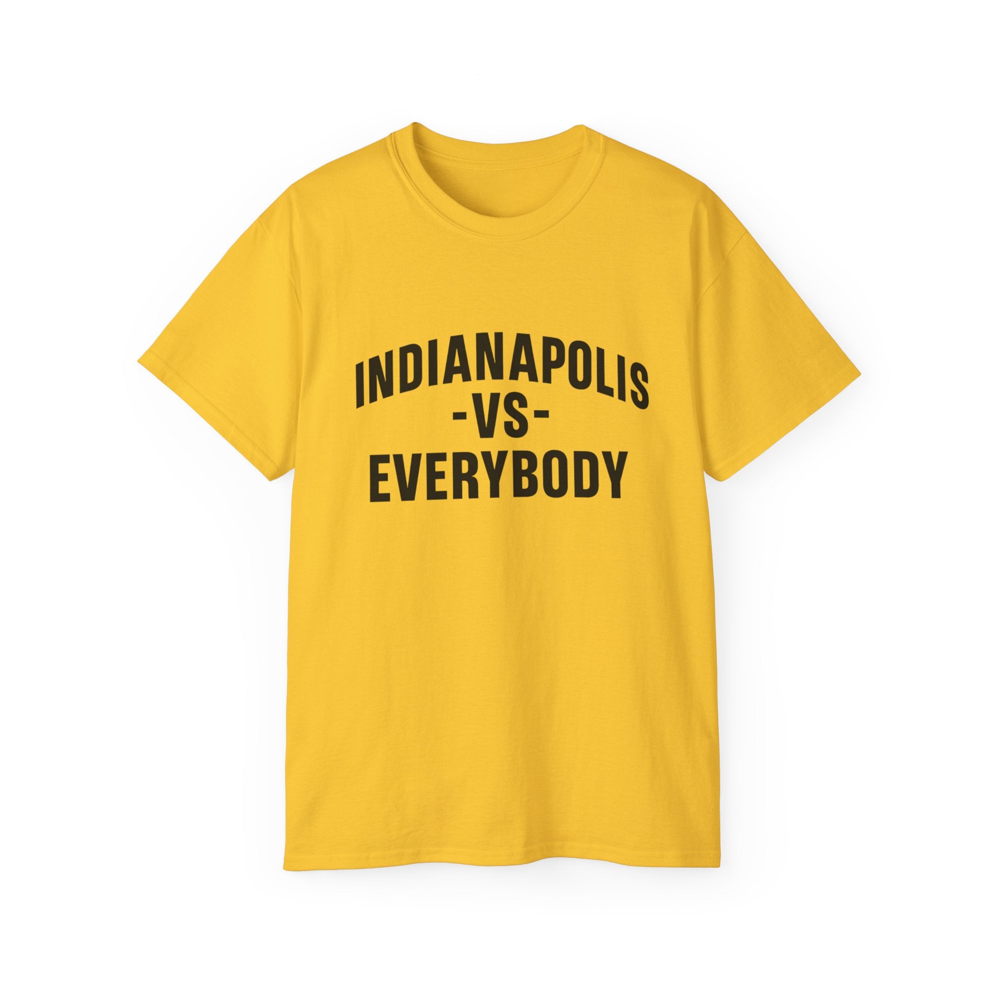 Indianapolis v Everybody | Black Lettering | Unisex Ultra Cotton Tee | Casual Wear, Gift for Hoosiers, State Pride, Travel Souvenir, Unique Local Apparel