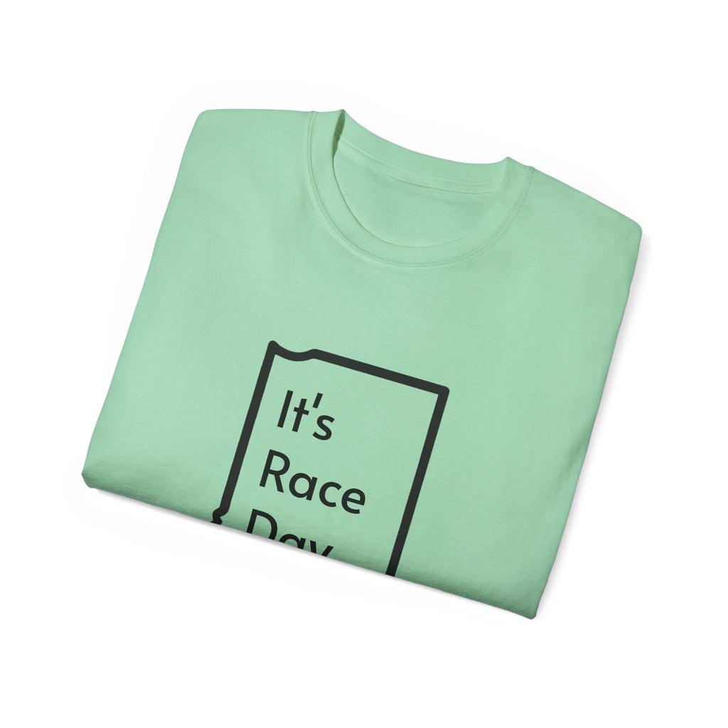It's Race Day Indiana Outline Expert Unisex Ultra Cotton Tee | St Patrick's Day Apparel