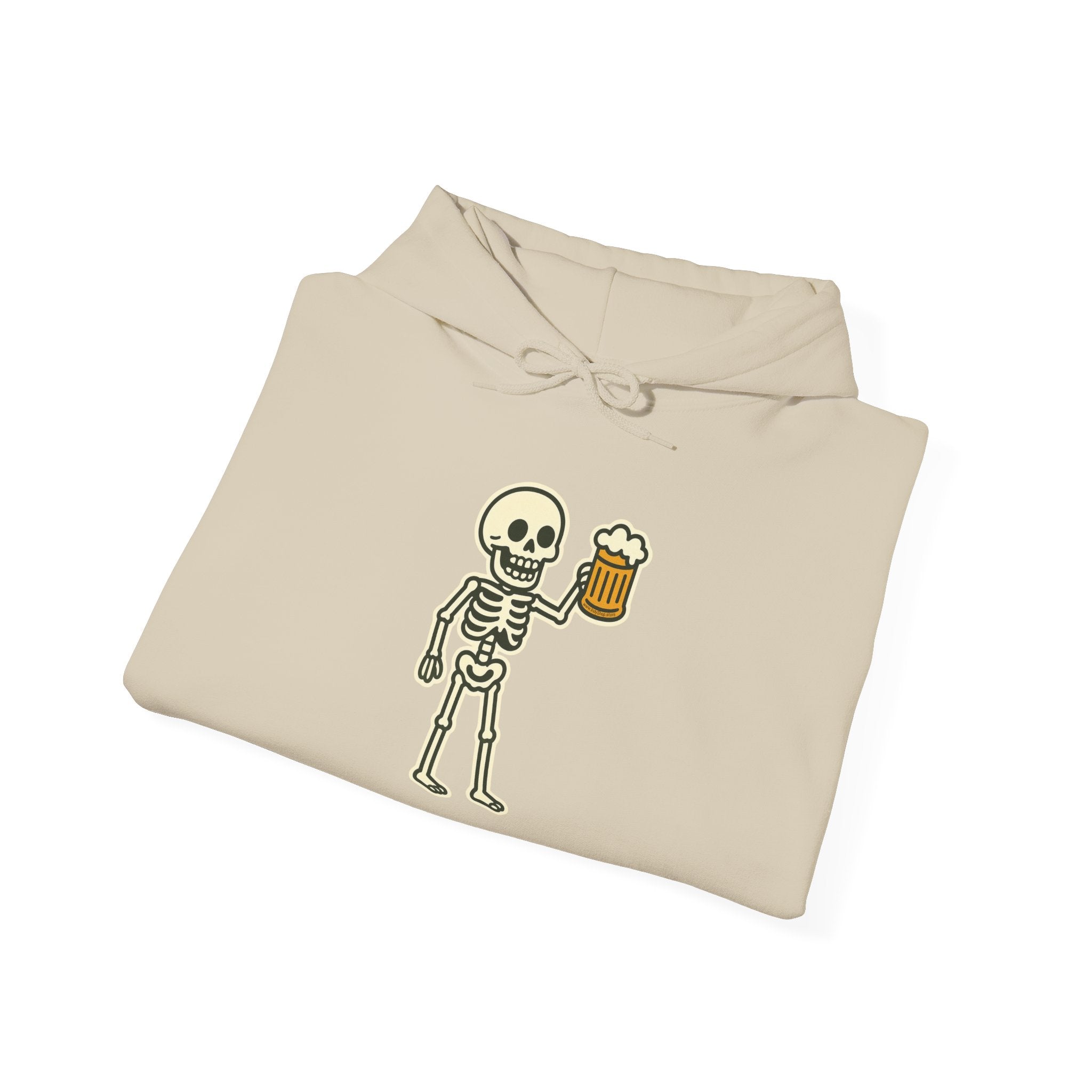 Skeleton Drinking Beer Hoodie – Unisex Heavy Blend Sweatshirt