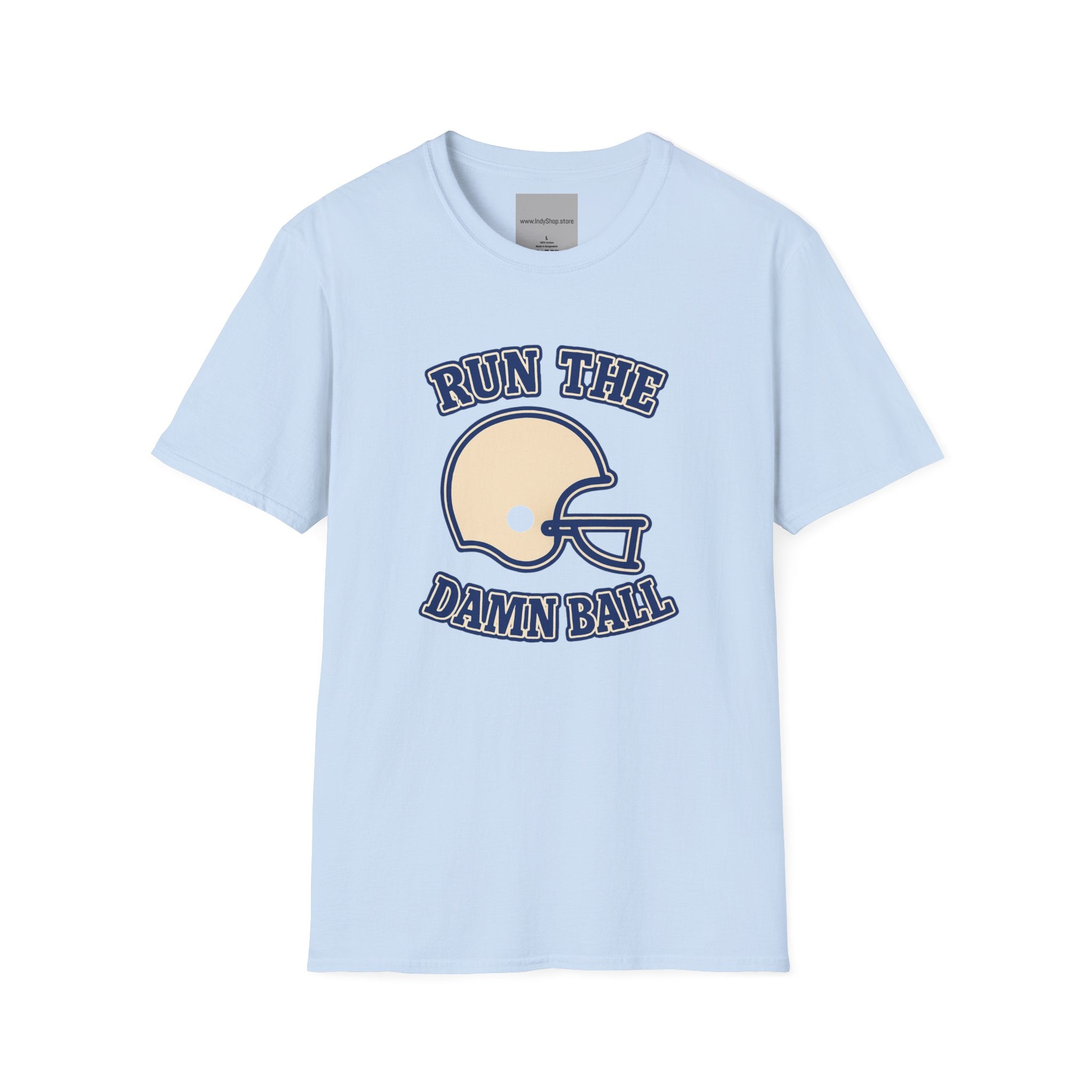 Run the Damn Ball Blue and White Unisex Graphic T-Shirt