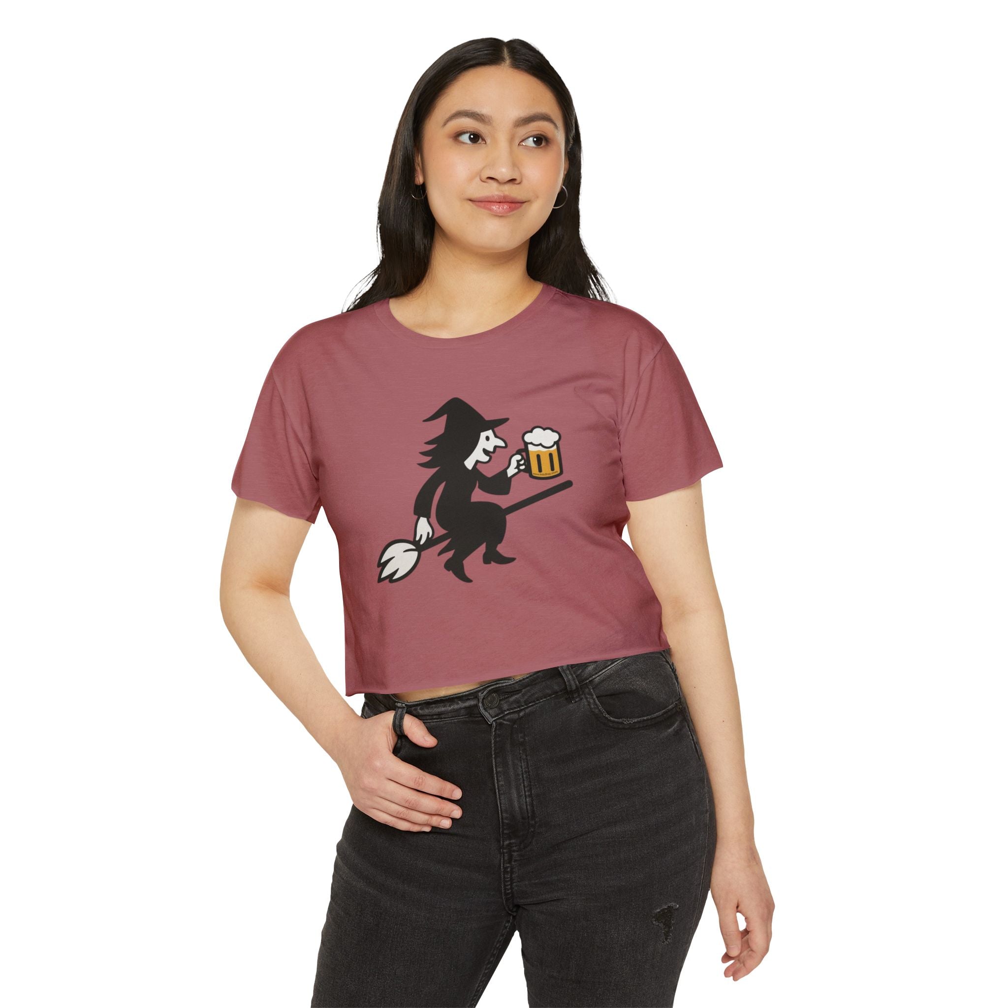 Witch with Beer Crop Top