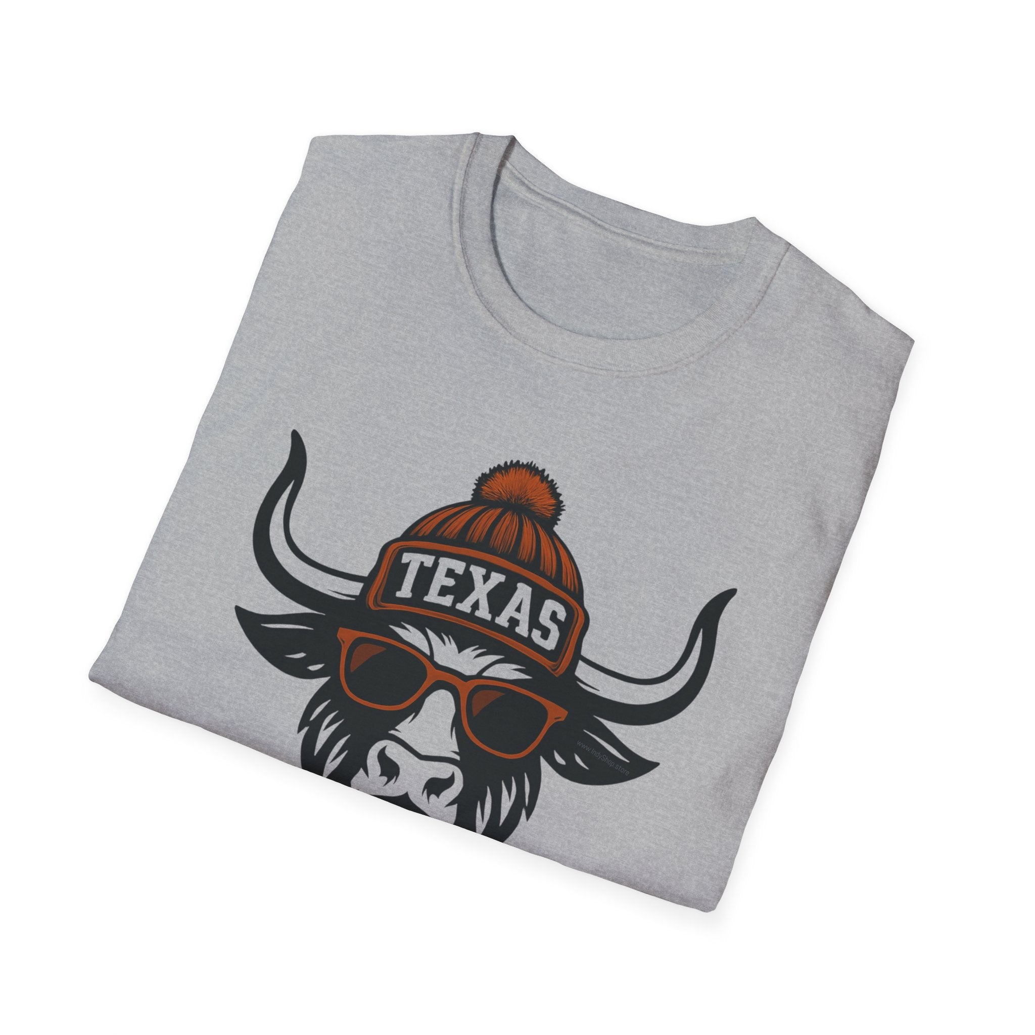 Texas Longhorn Graphic T-Shirt | Longhorn with Glasses and Hat