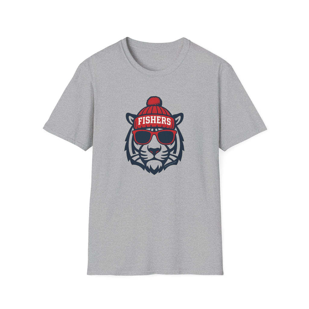 Fishers Tigers Unisex Graphic T-Shirt | Tiger with Glasses and Hat
