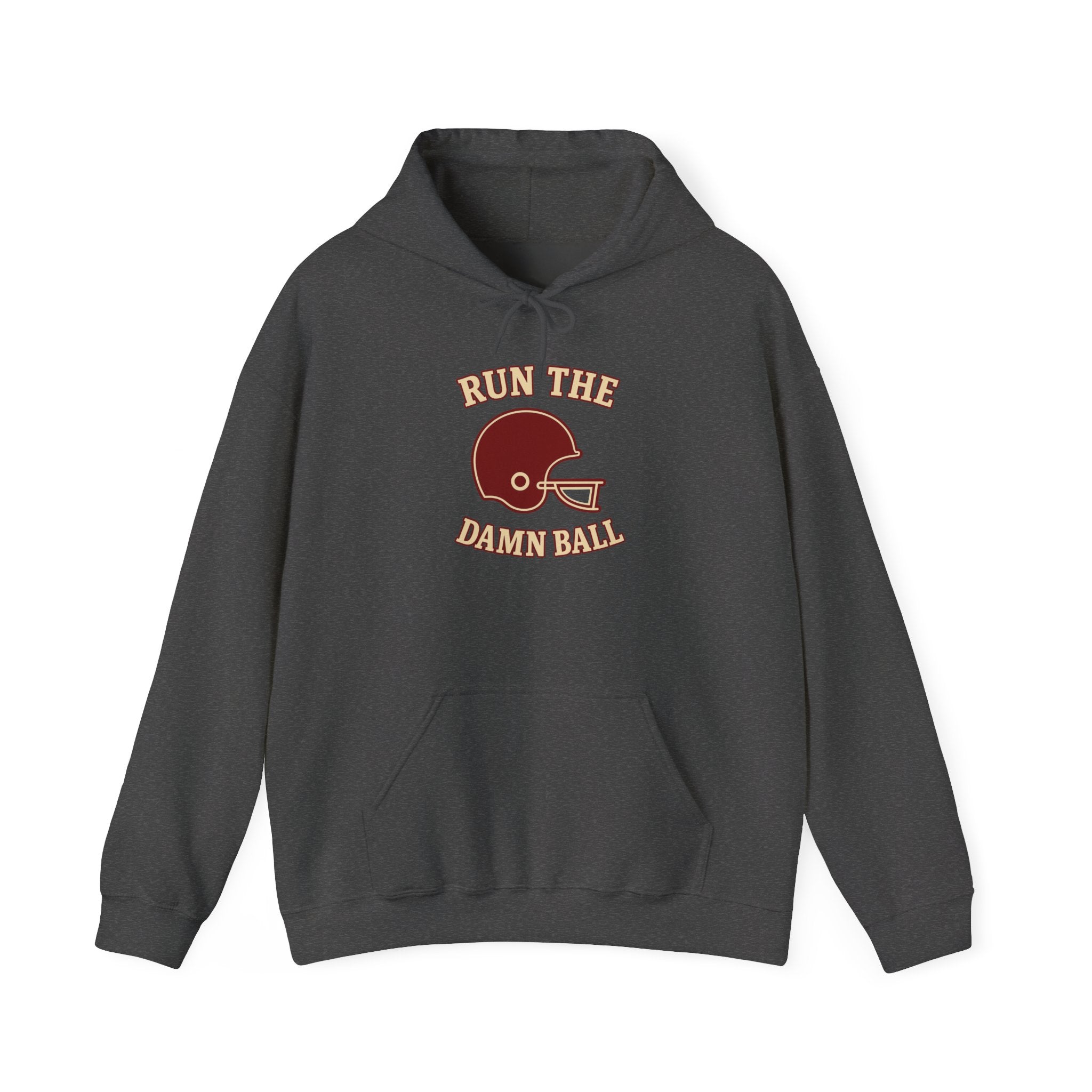 Run the Damn Ball Football Hoodie | Cream & Crimson