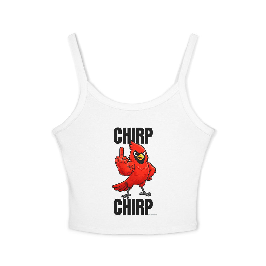 Chirp Chirp Women's Tank Top | Middle Finger Cardinal Spaghetti Strap Tank Top