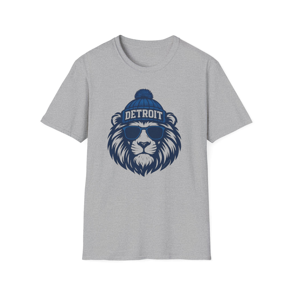 Detroit Lions Graphic T-Shirt | Lion with Glasses and Hat
