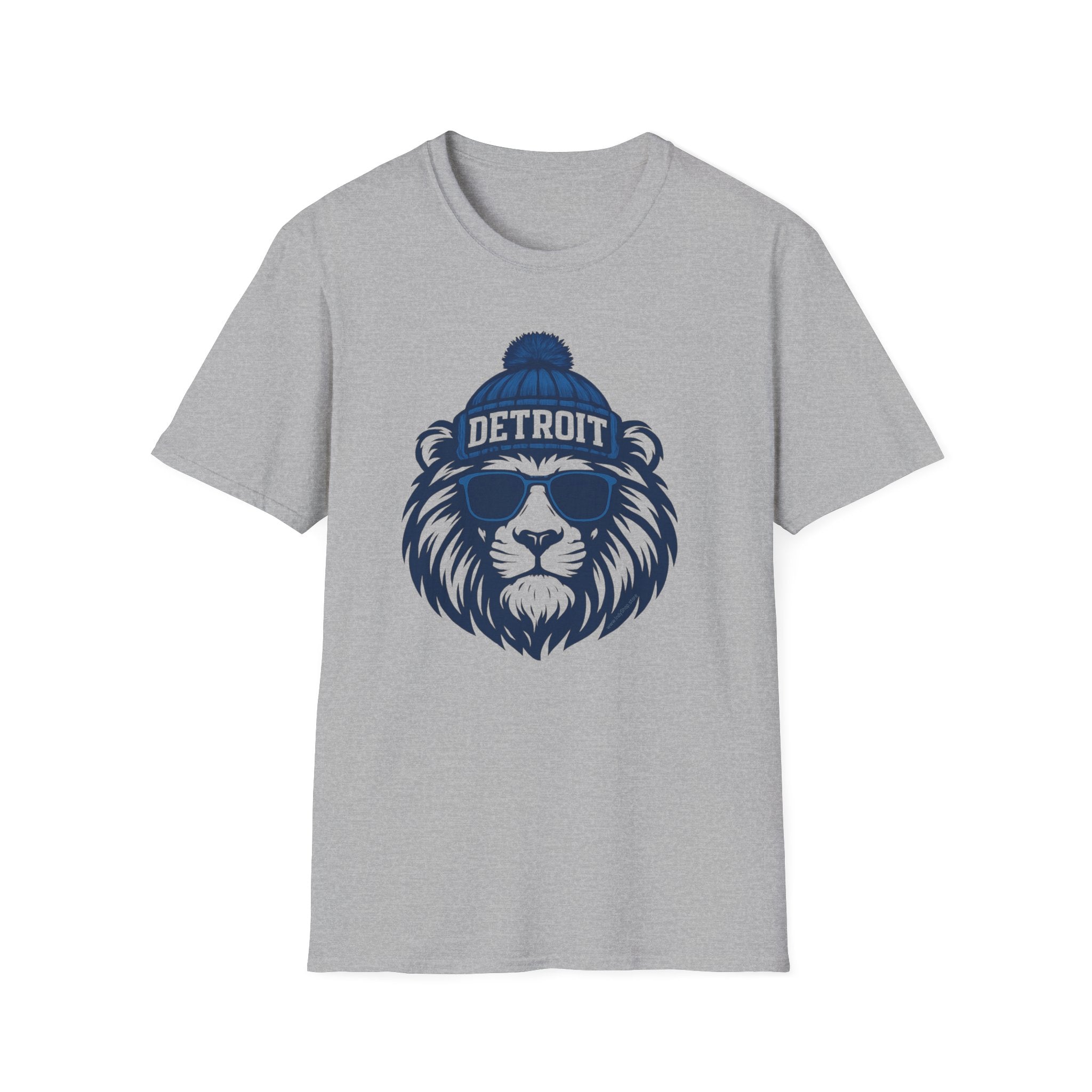 Detroit Lions Graphic T-Shirt | Lion with Glasses and Hat