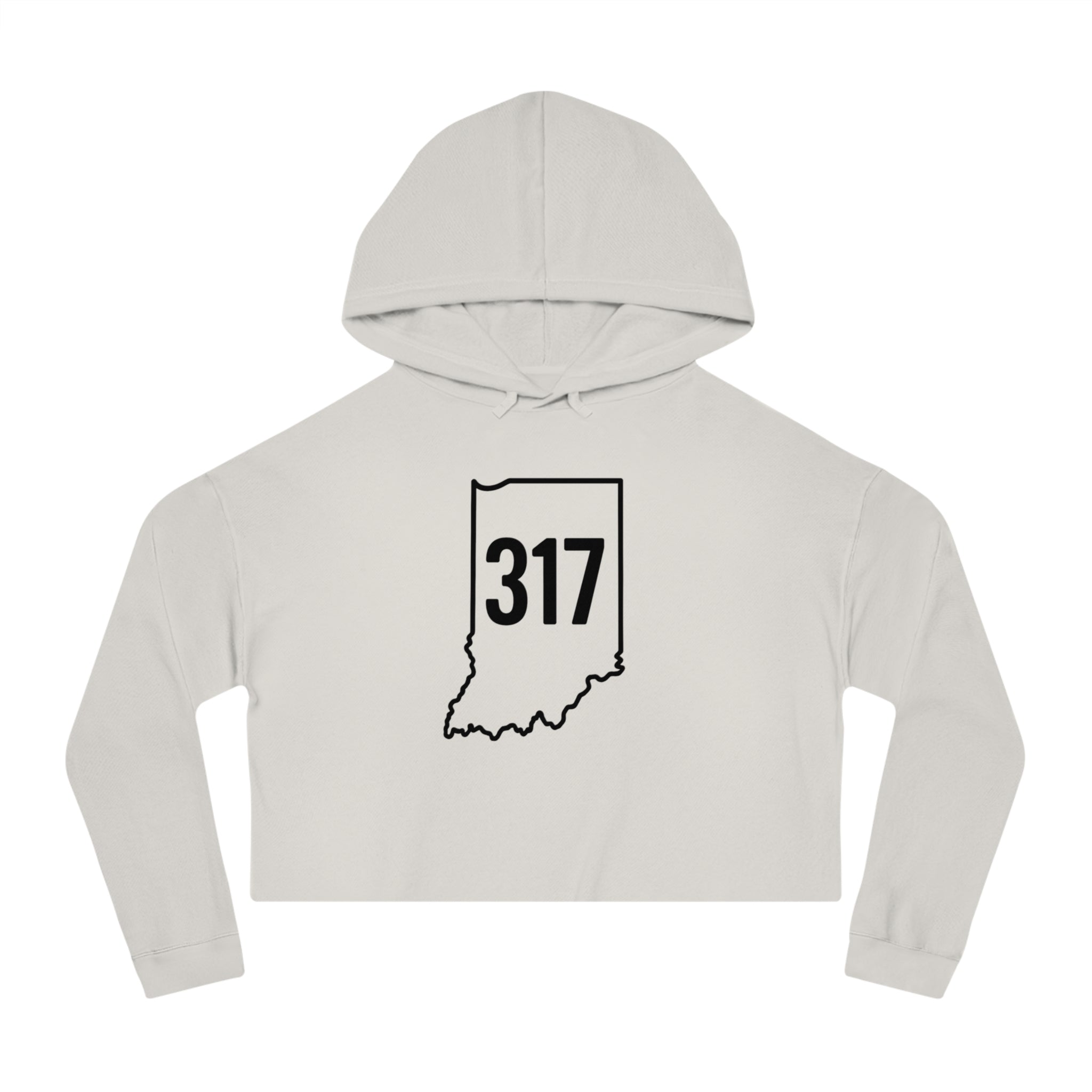 Indiana 317 Cropped Hooded Sweatshirt for Women | Black Lettering | Trendy and Casual, Perfect for Spring Outings, Gift for Her, Comfortable Fashion