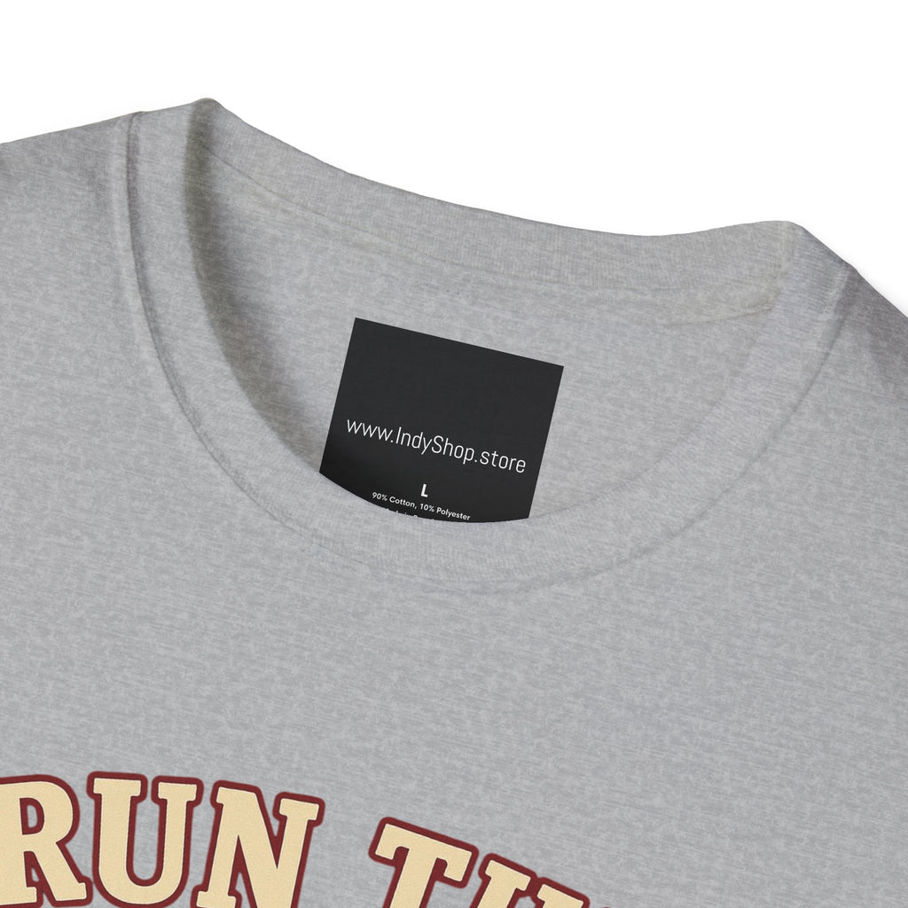 Run the Damn Ball Cream and Crimson Unisex Graphic T-Shirt