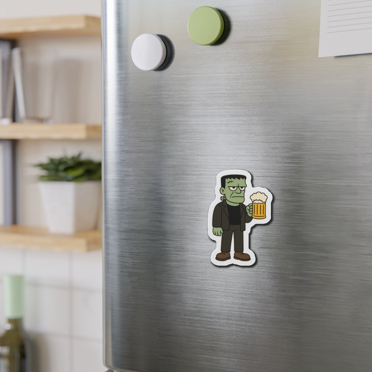 Monster With Beer Halloween Die-Cut Magnets