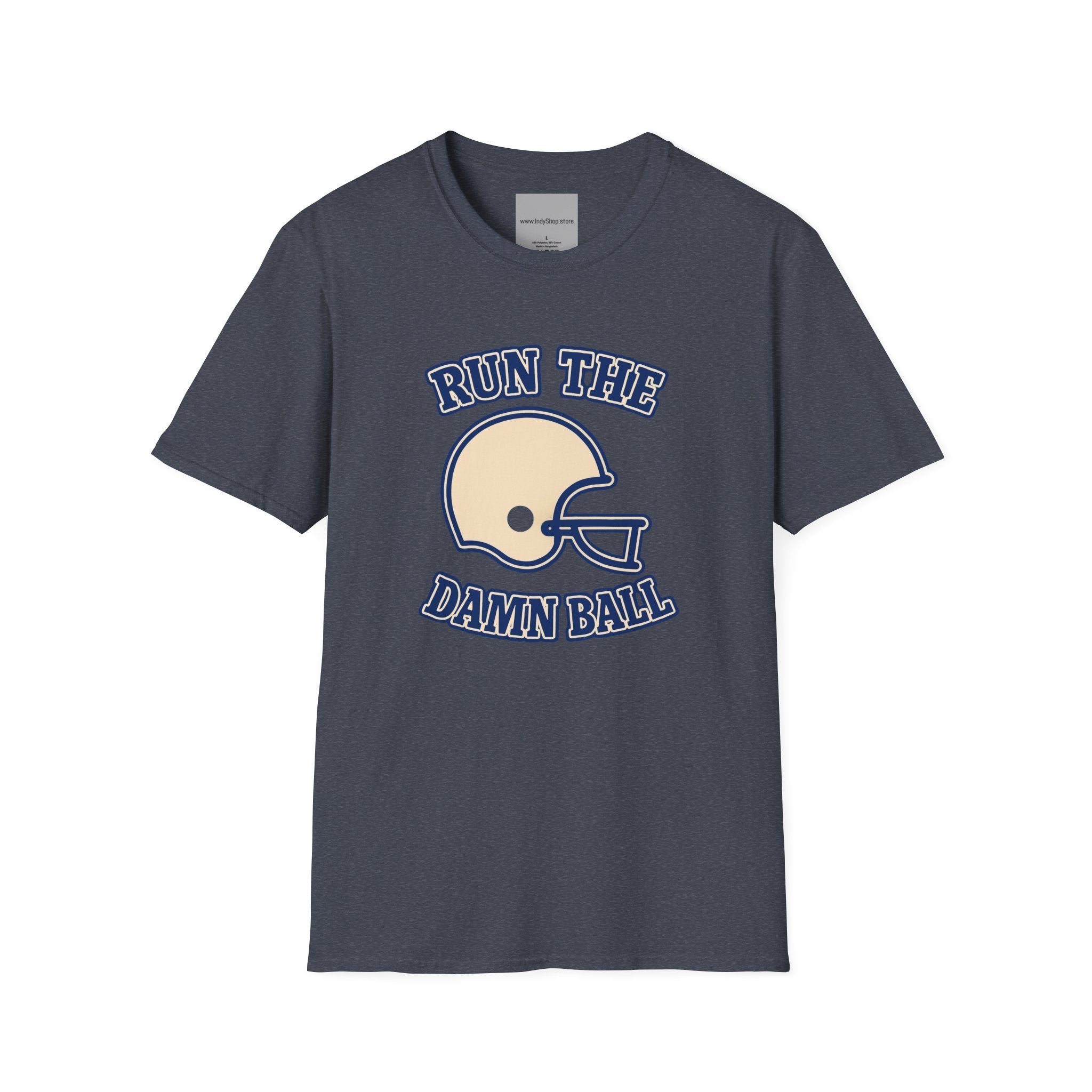 Run the Damn Ball Blue and White Unisex Graphic T-Shirt