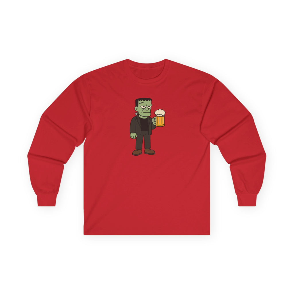 Monster with Beer Unisex Long Sleeve Tee