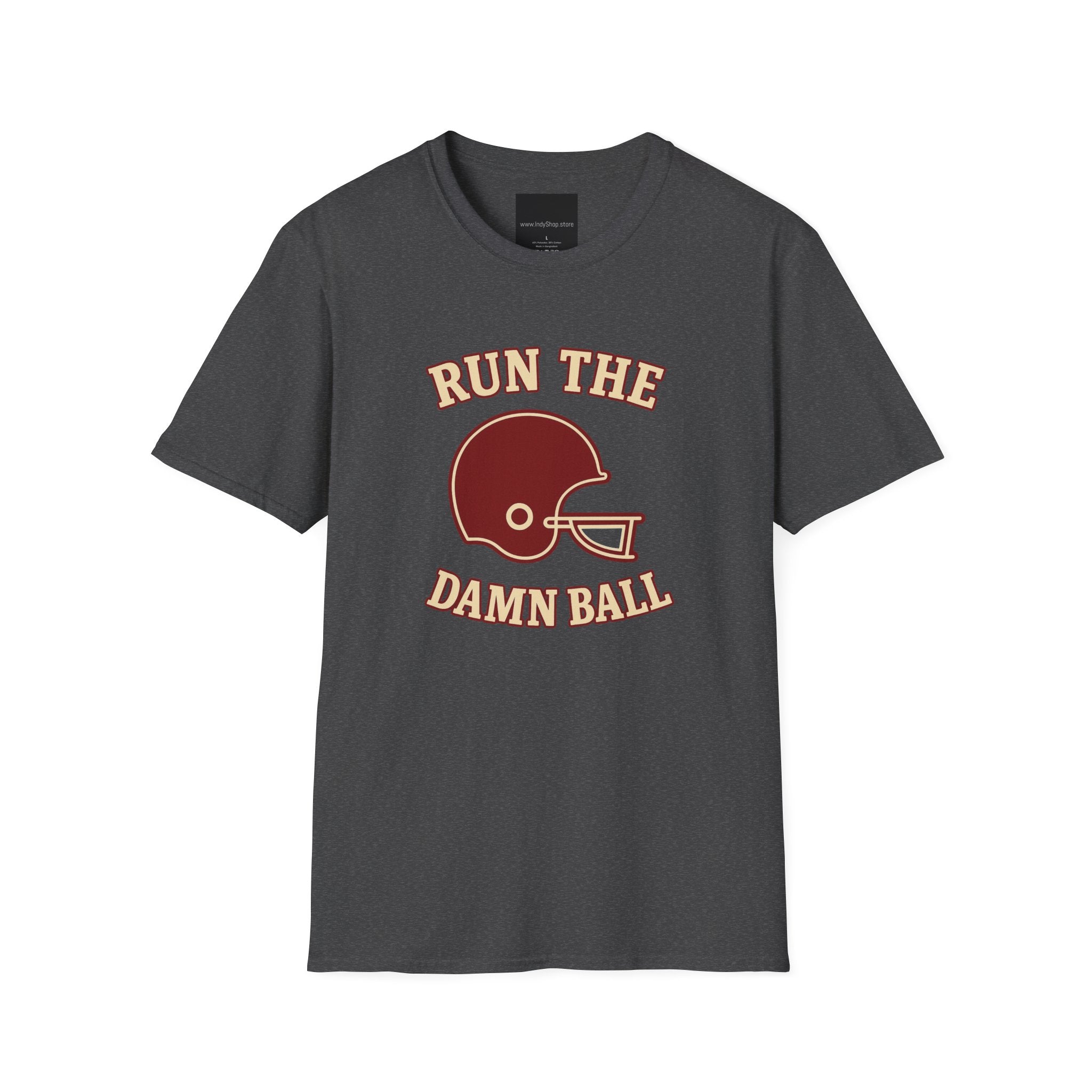 Run the Damn Ball Cream and Crimson Unisex Graphic T-Shirt