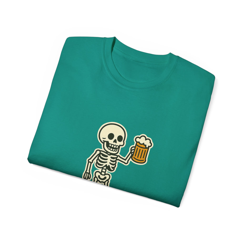Skeleton with Beer Unisex Tee