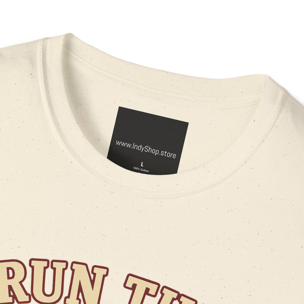 Run the Damn Ball Cream and Crimson Unisex Graphic T-Shirt