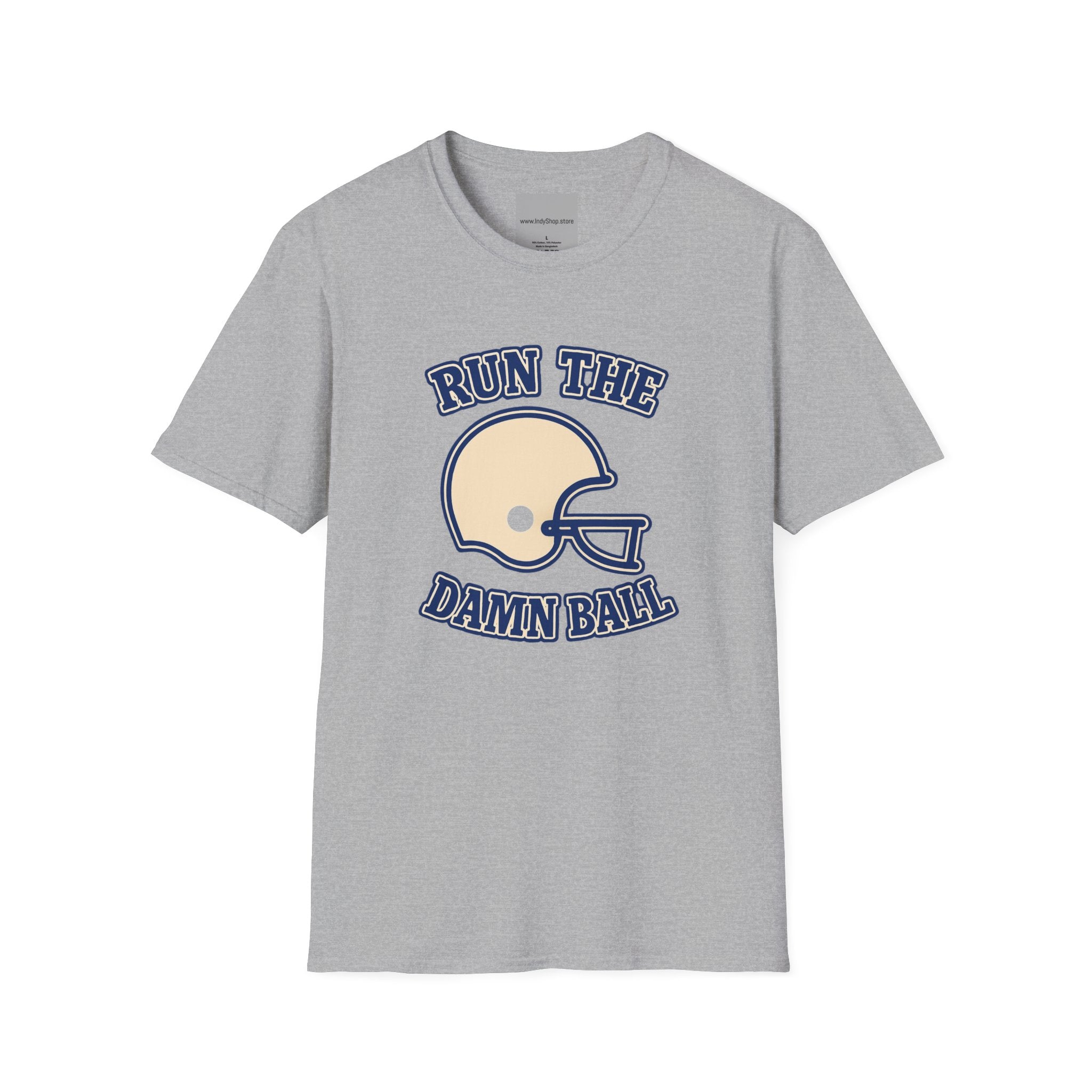 Run the Damn Ball Blue and White Unisex Graphic T-Shirt