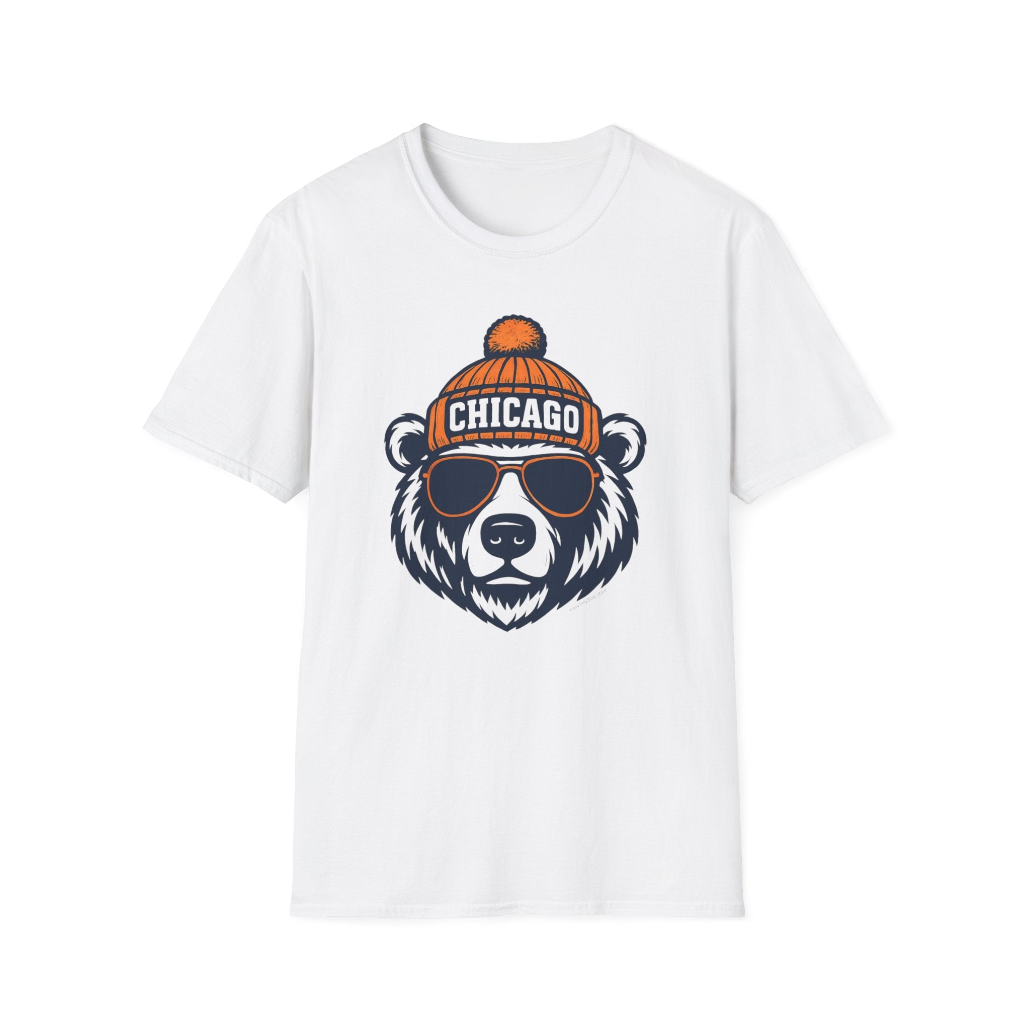 Chicago Bears Graphic T-Shirt | Bear With Glasses and Hat