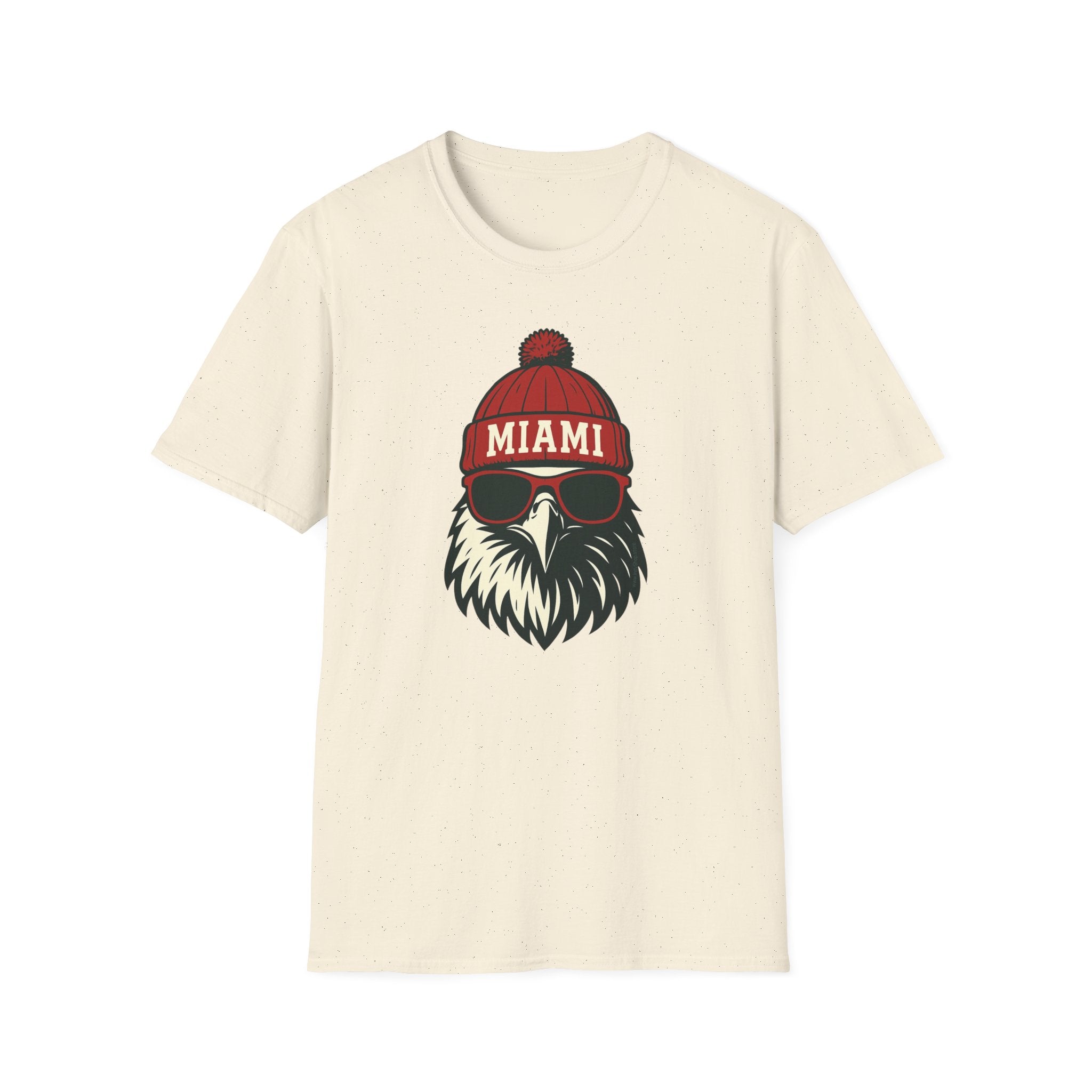 Miami Redhawk Graphic T-Shirt | Hawk with Hat and Glasses
