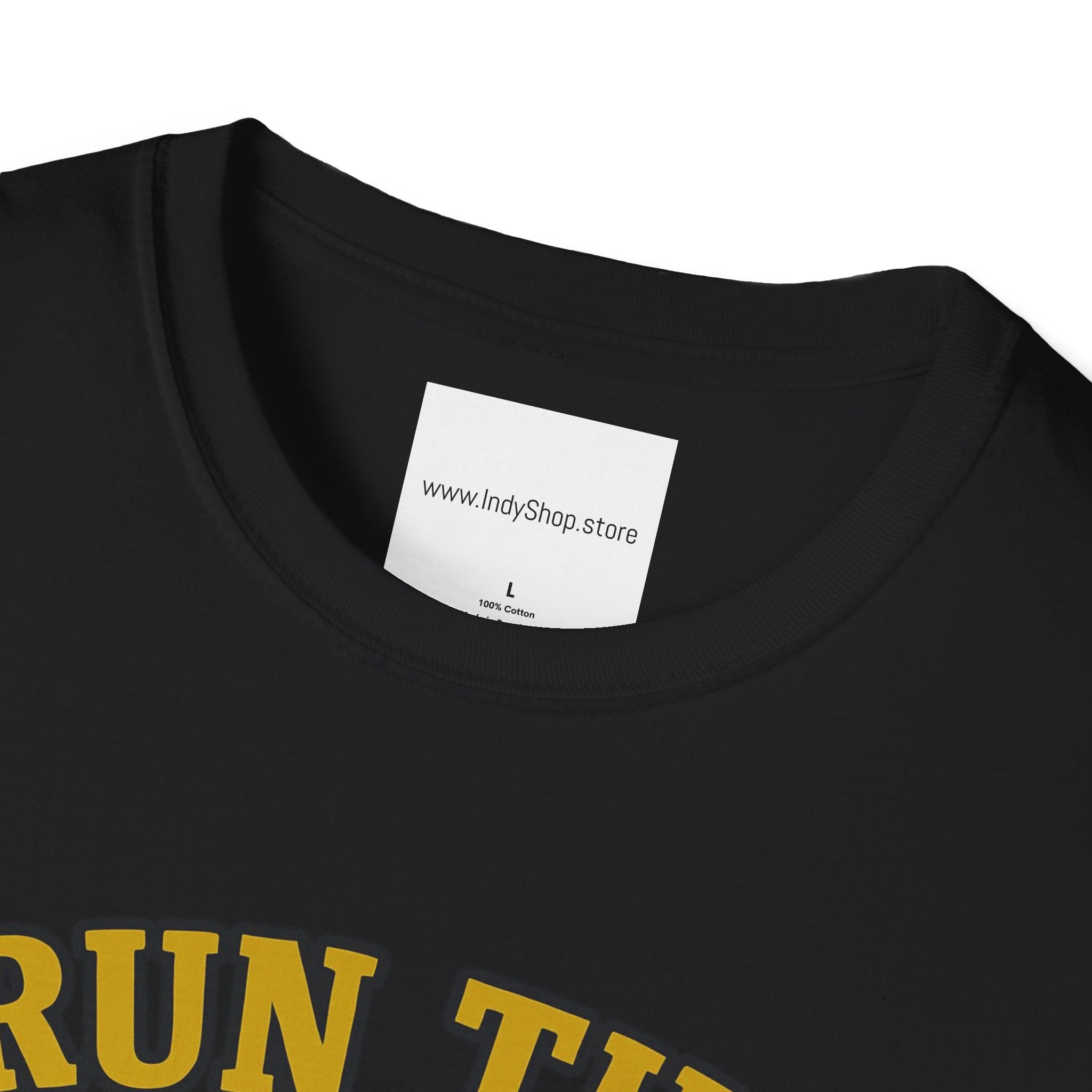 Run the Damn Ball Black and Gold Unisex Graphic T-Shirt