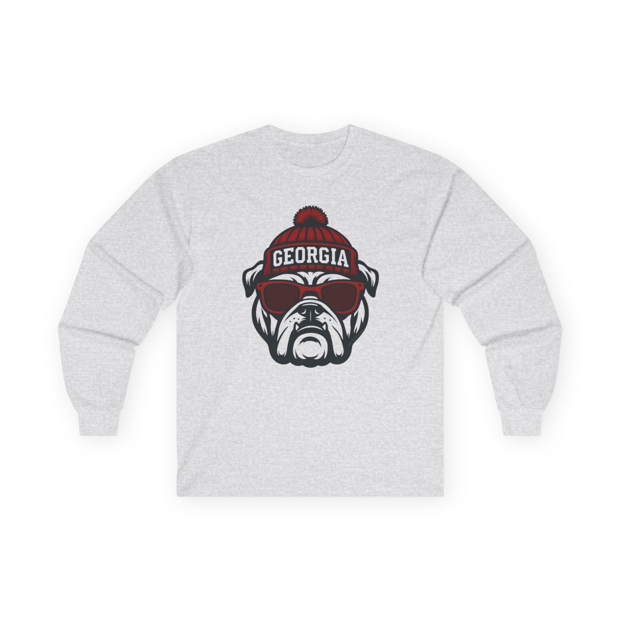Georgia Bulldog with Glasses and Hat Long Sleeve Tee