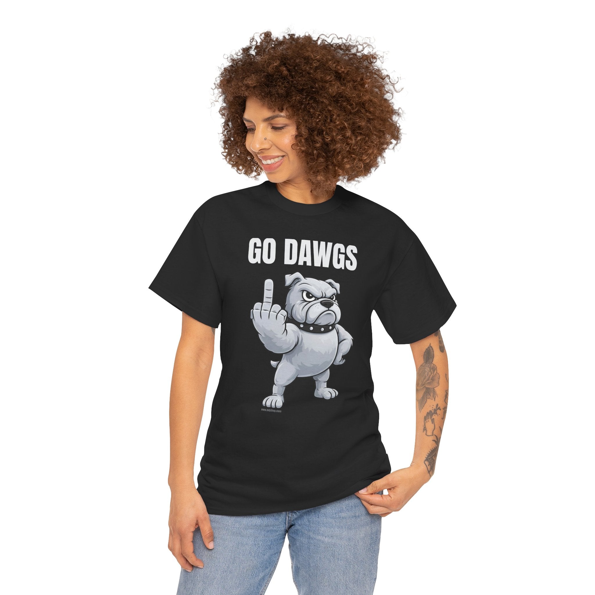 Go Dawgs Middle Finger Tee | Bulldog Flipping Off