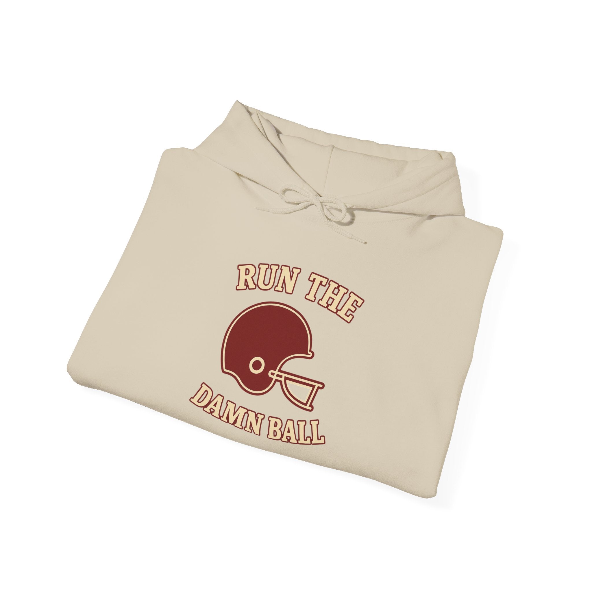 Run the Damn Ball Football Hoodie | Cream & Crimson