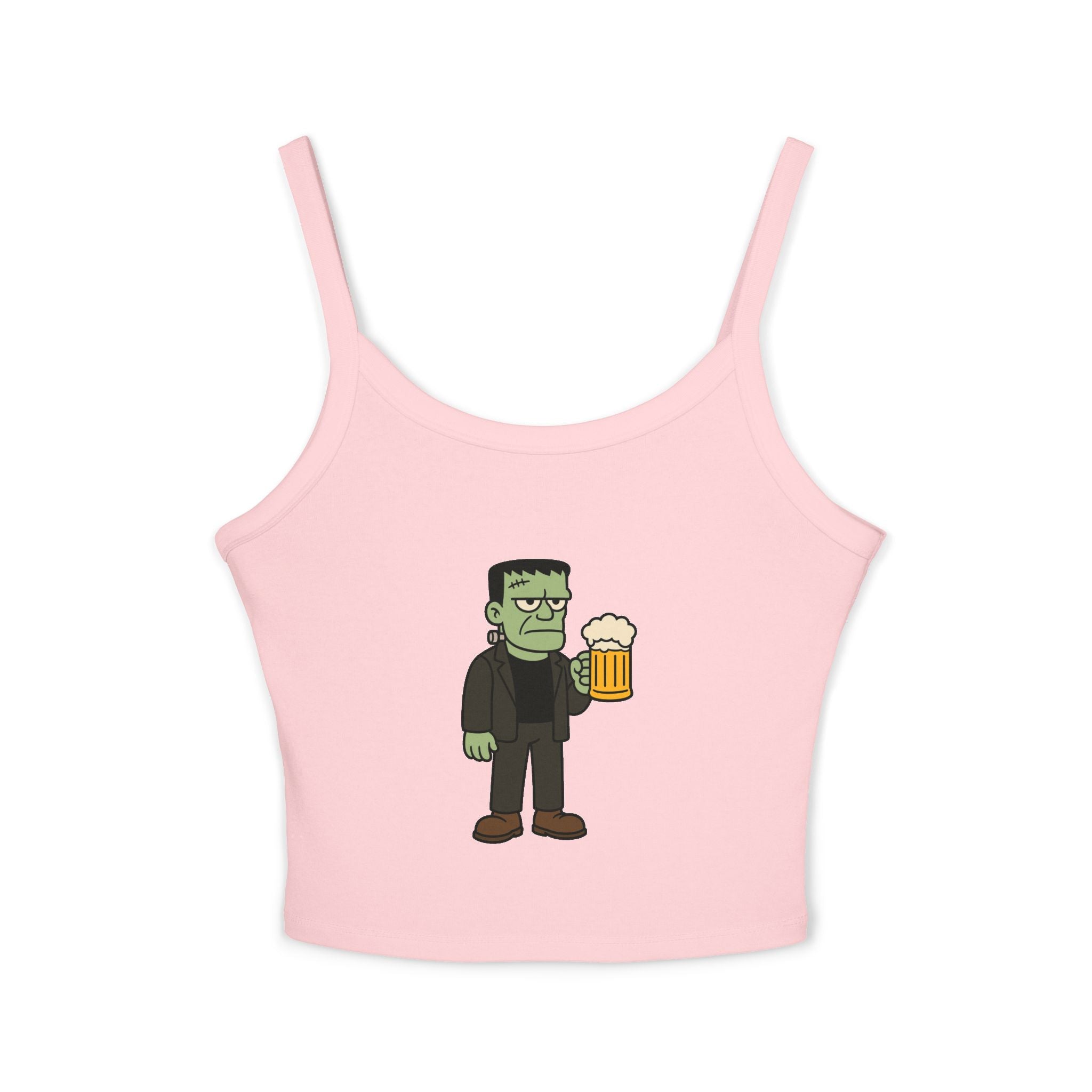 Monster with Beer Women's Tank Top | Spaghetti Strap Tank Top