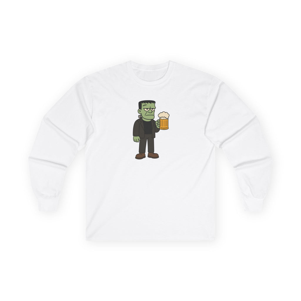 Monster with Beer Unisex Long Sleeve Tee