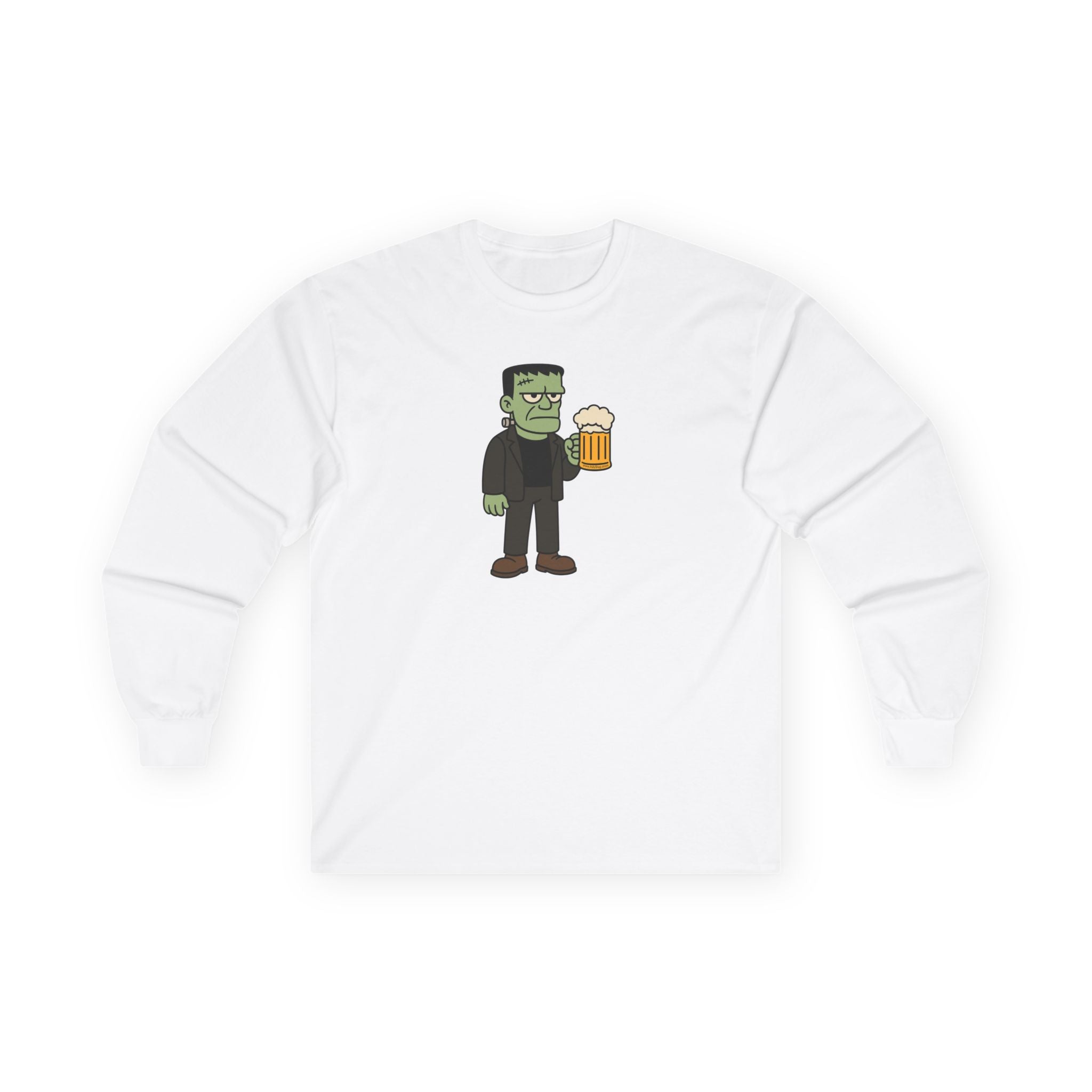 Monster with Beer Unisex Long Sleeve Tee