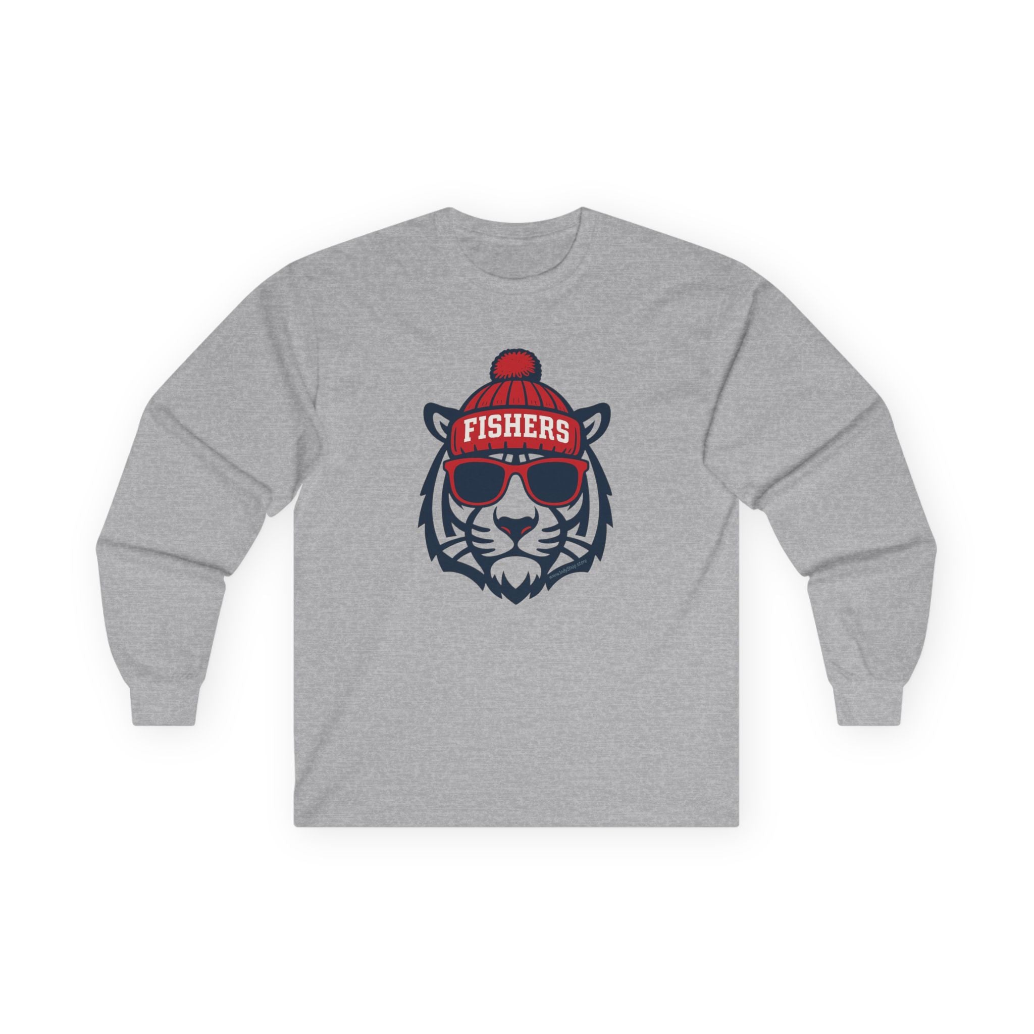 Fishers Tigers Unisex Long Sleeve Tee | Tiger with Hat and Glasses