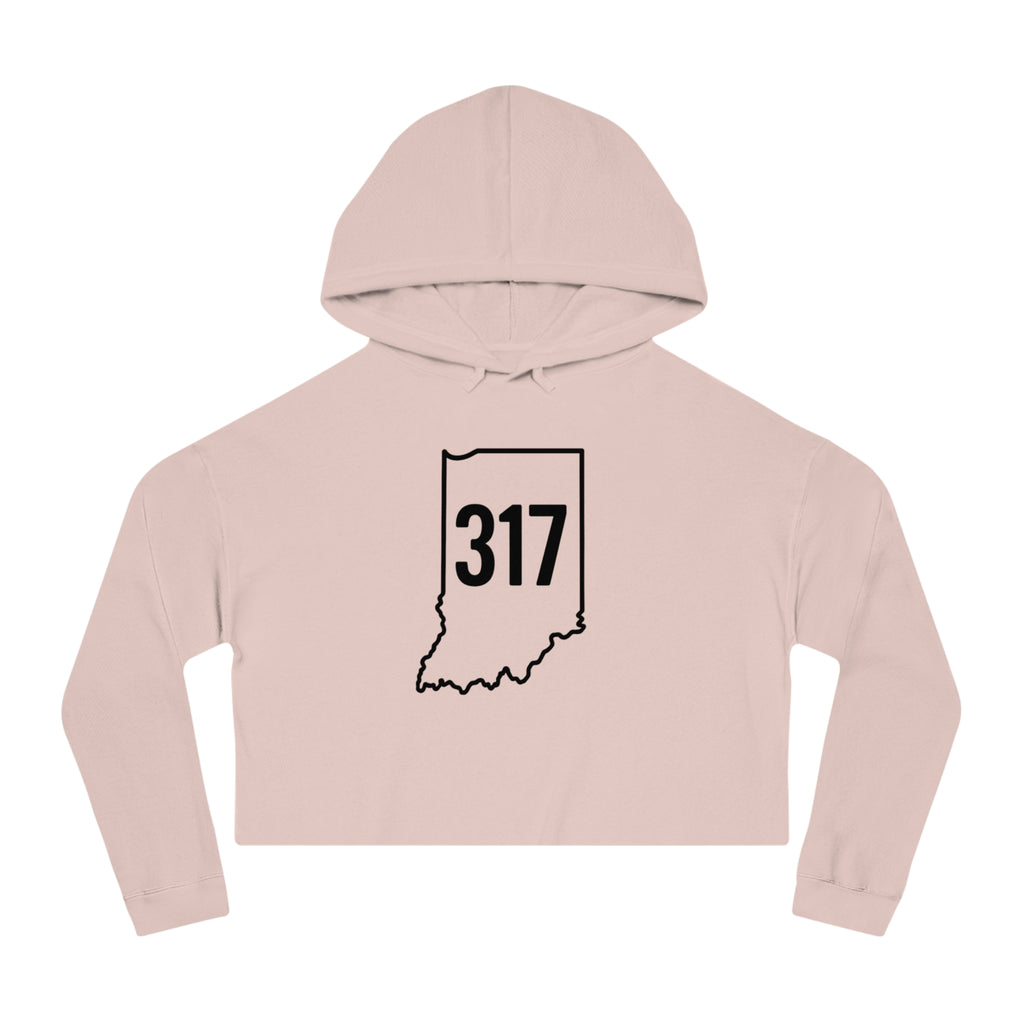 Indiana 317 Cropped Hooded Sweatshirt for Women | Black Lettering | Trendy and Casual, Perfect for Spring Outings, Gift for Her, Comfortable Fashion