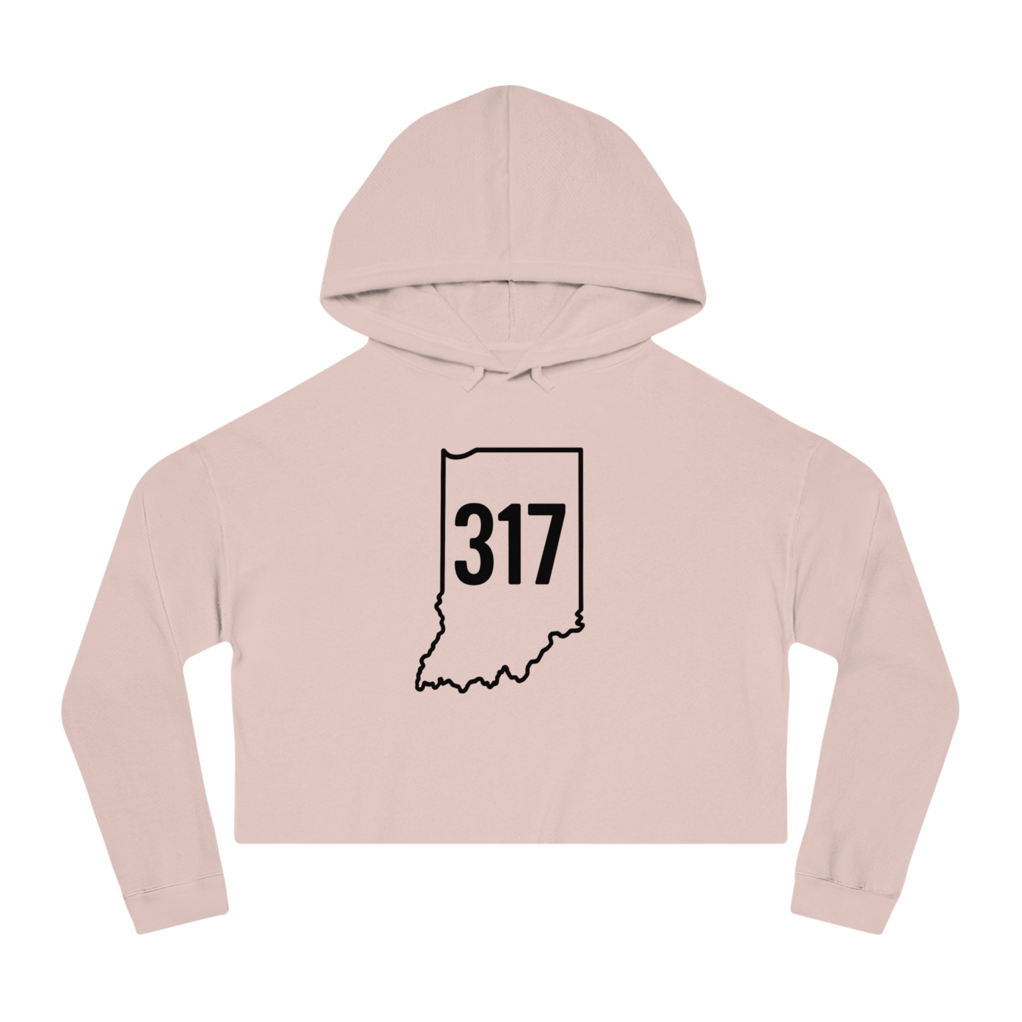 Indiana 317 Cropped Hooded Sweatshirt for Women | Black Lettering | Trendy and Casual, Perfect for Spring Outings, Gift for Her, Comfortable Fashion