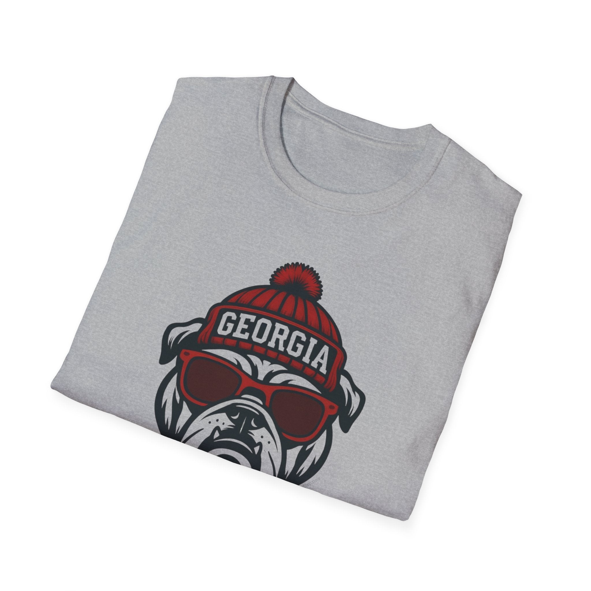Georgia Bulldogs Graphic T-Shirt | Bulldog with Glasses and Hat