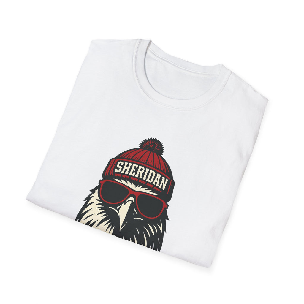 Sheridan Blackhawks Unisex Graphic T-Shirt | Blackhawk with Glasses and Hat