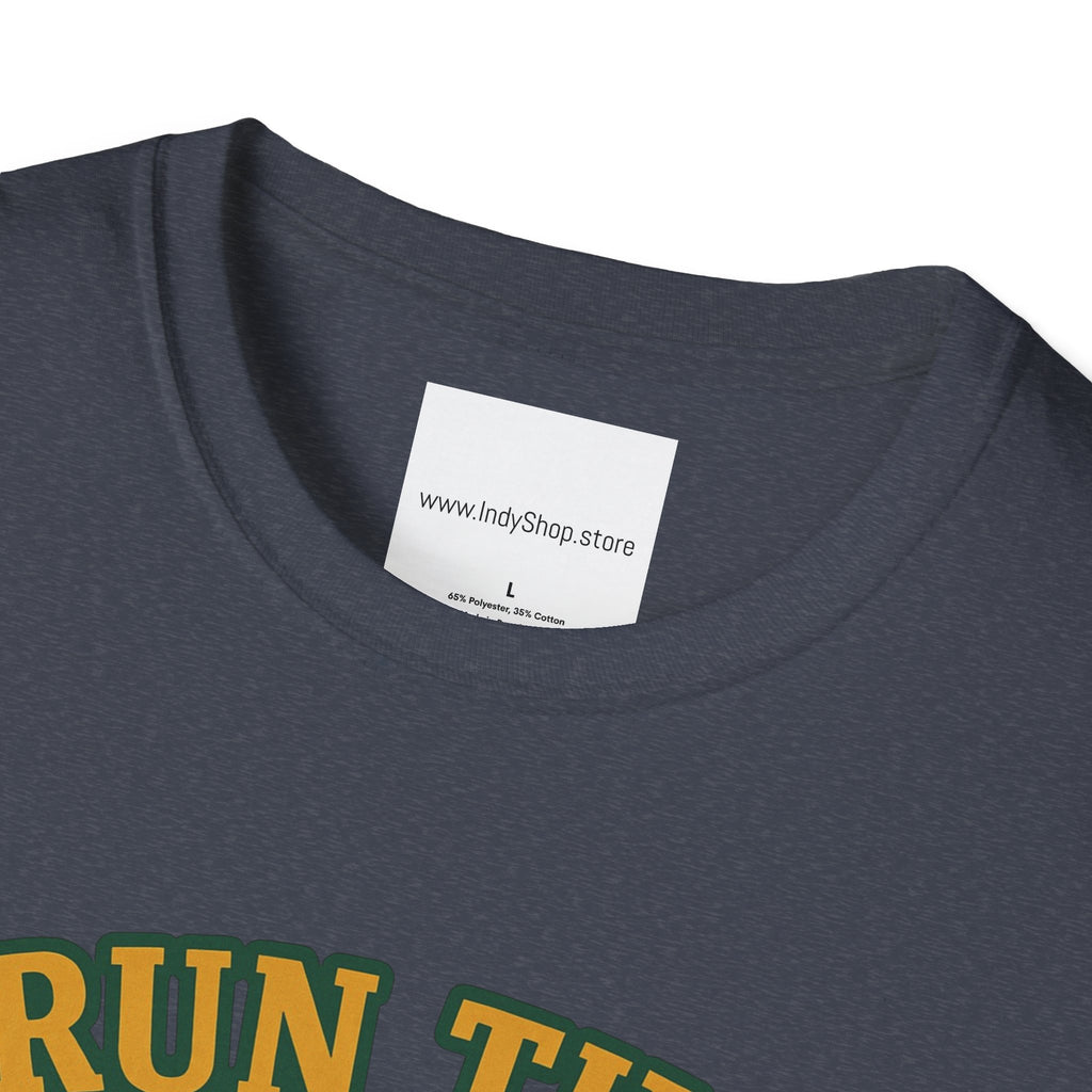 Run the Damn Ball Green and Gold Unisex Graphic T-Shirt