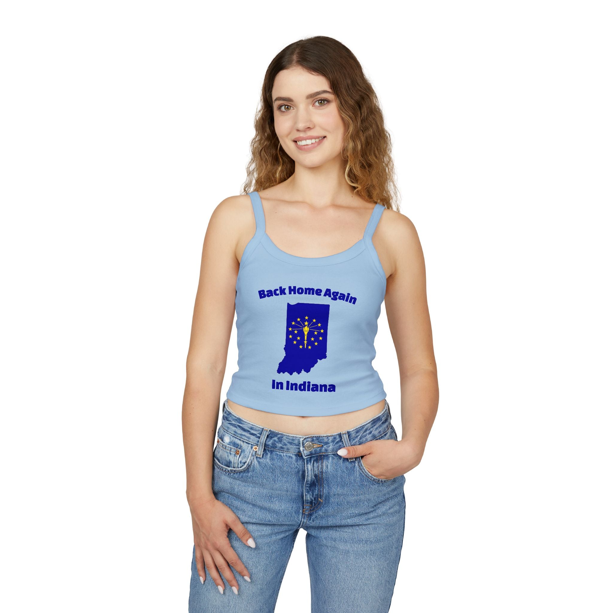 Back Home Again in Indiana Women's Tank Top | Spaghetti Strap Tank Top