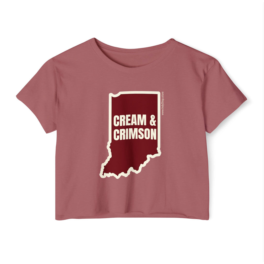 Cream & Crimson Women's Crop Top