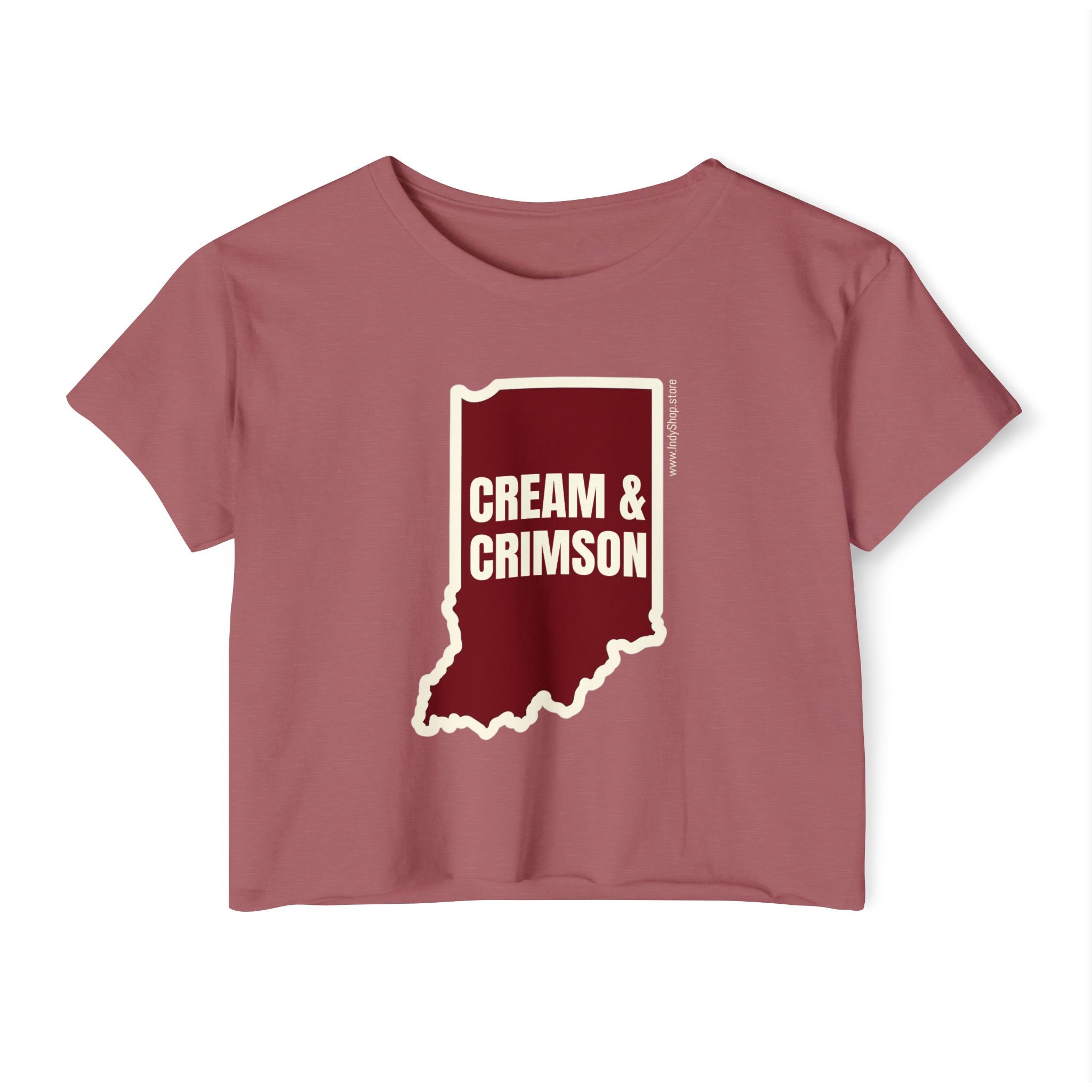 Cream & Crimson Women's Crop Top