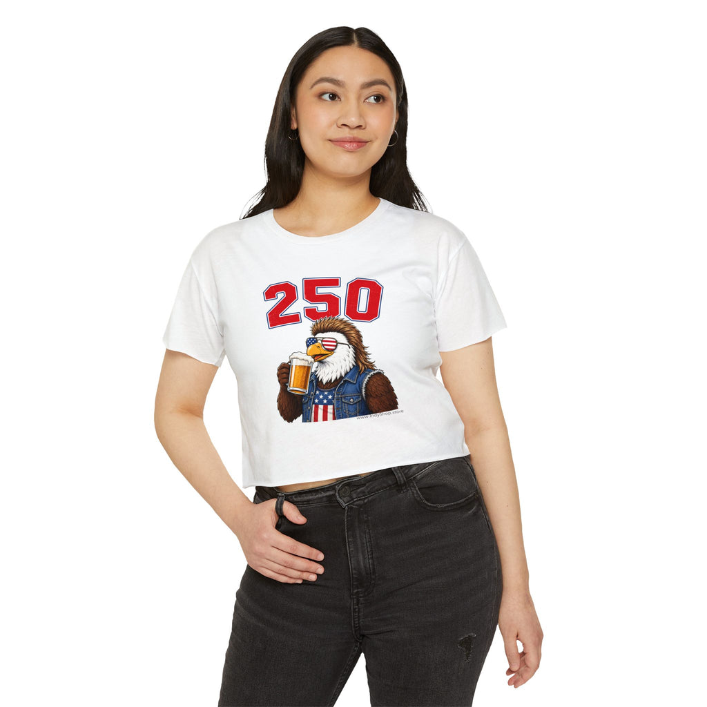 Patriotic Eagle with Beer 250 | Crop Top